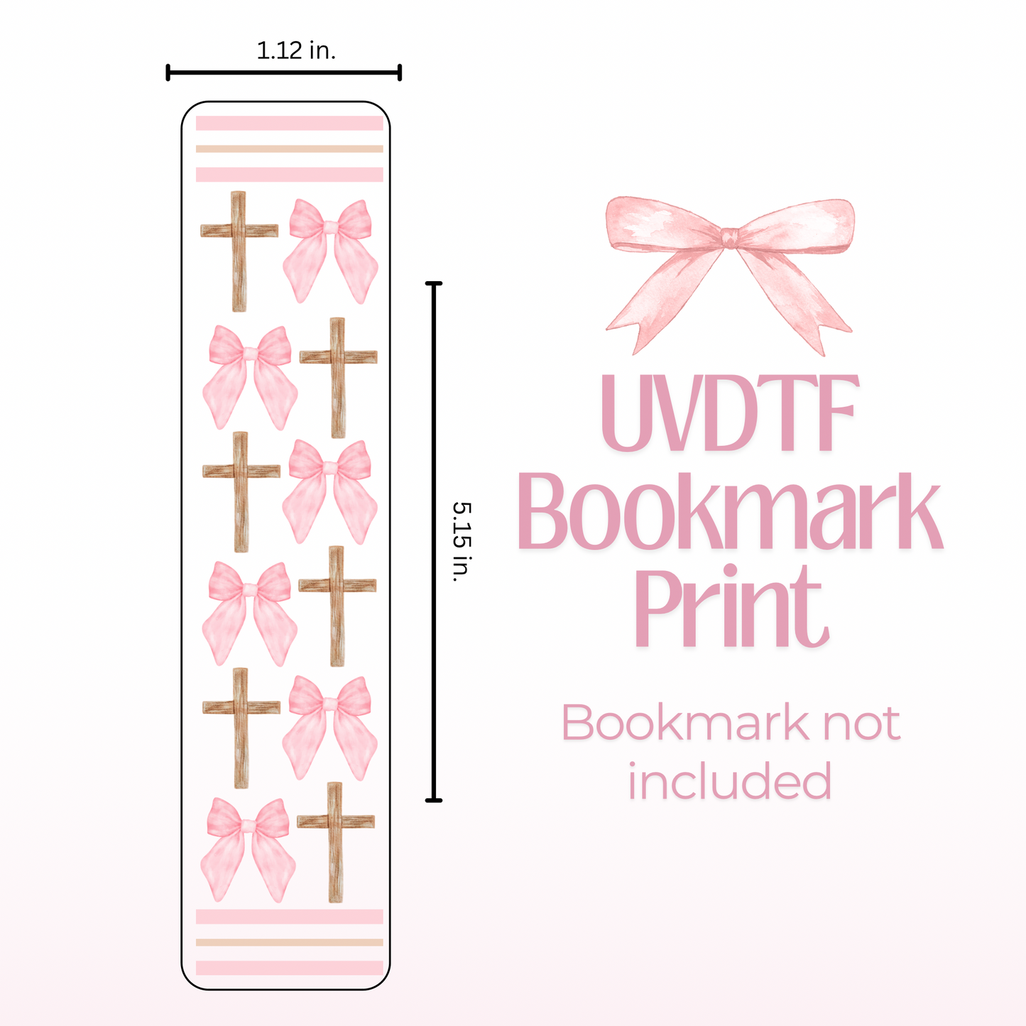 Cross and Bows Double Sided Bookmark