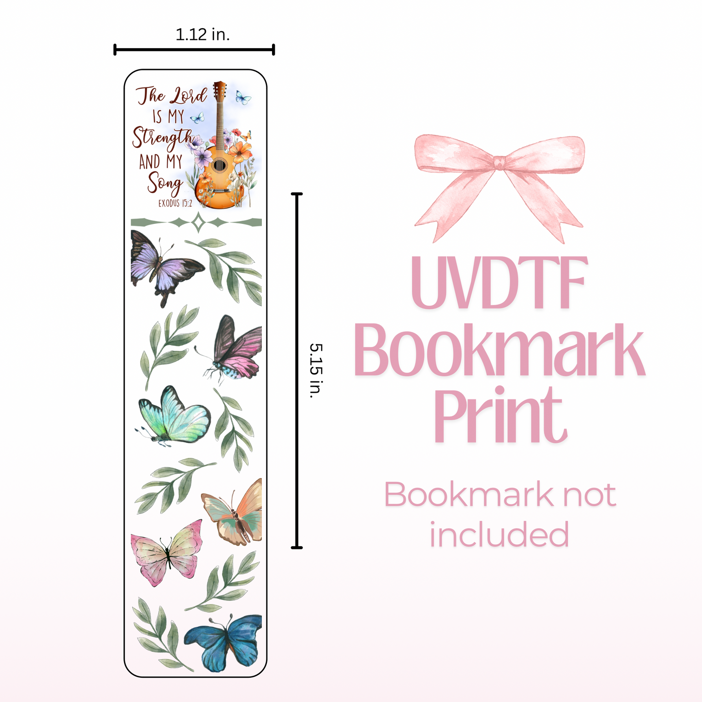 The Lord is My Strength Guitar Double Sided Bookmark