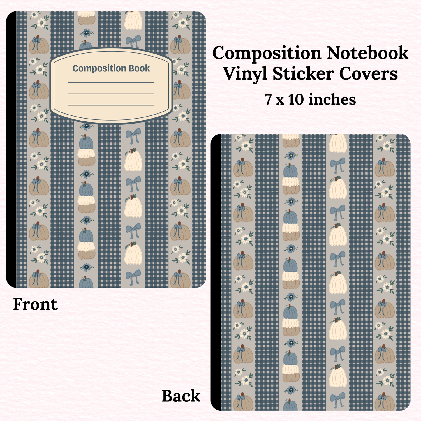 Blue Pumpkins Composition Notebook Vinyl Cover