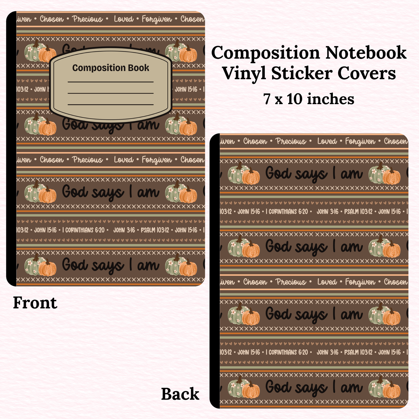God Says I am Pumpkin Composition Notebook Vinyl Cover