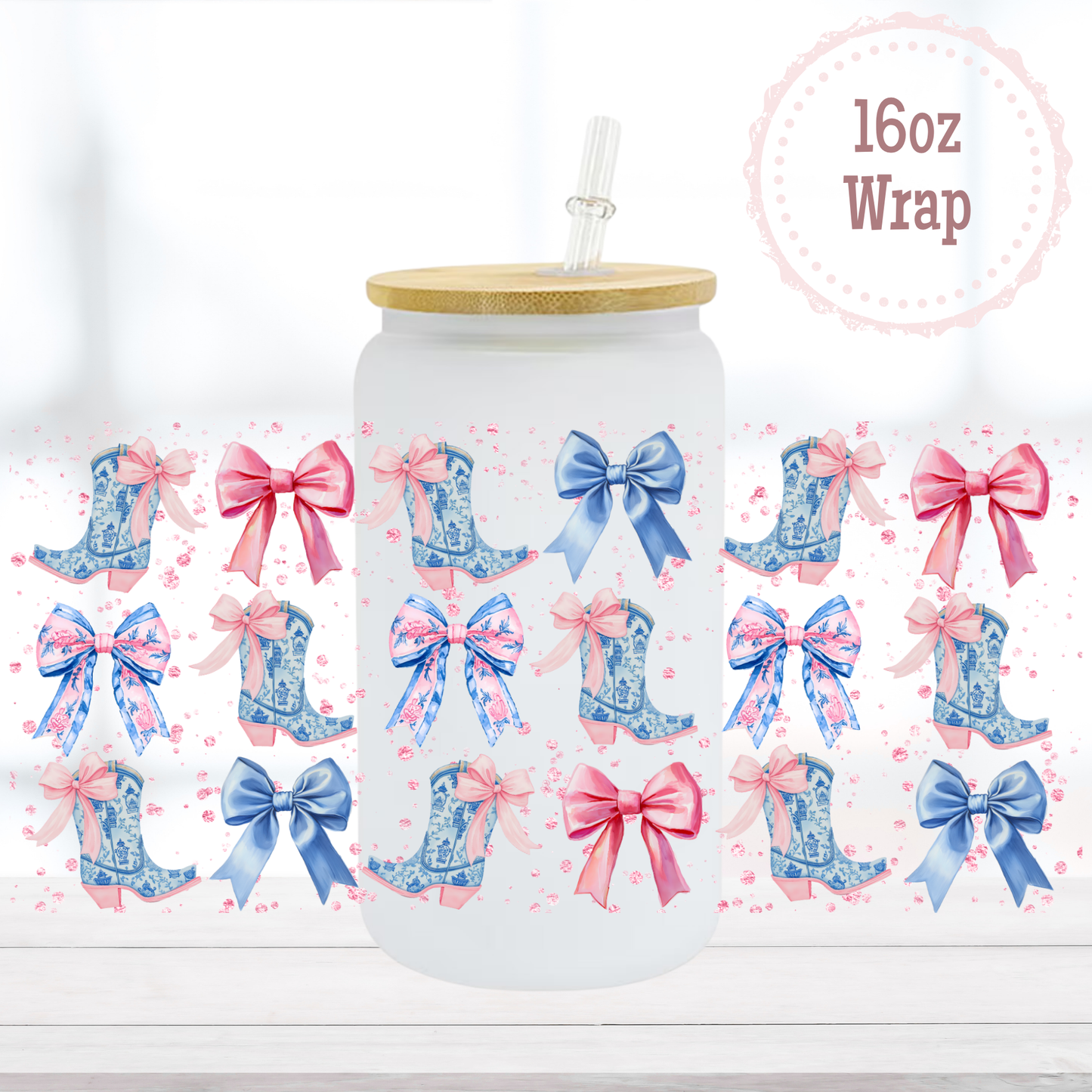 Blue Boots 16oz UVDTF Cup Wrap