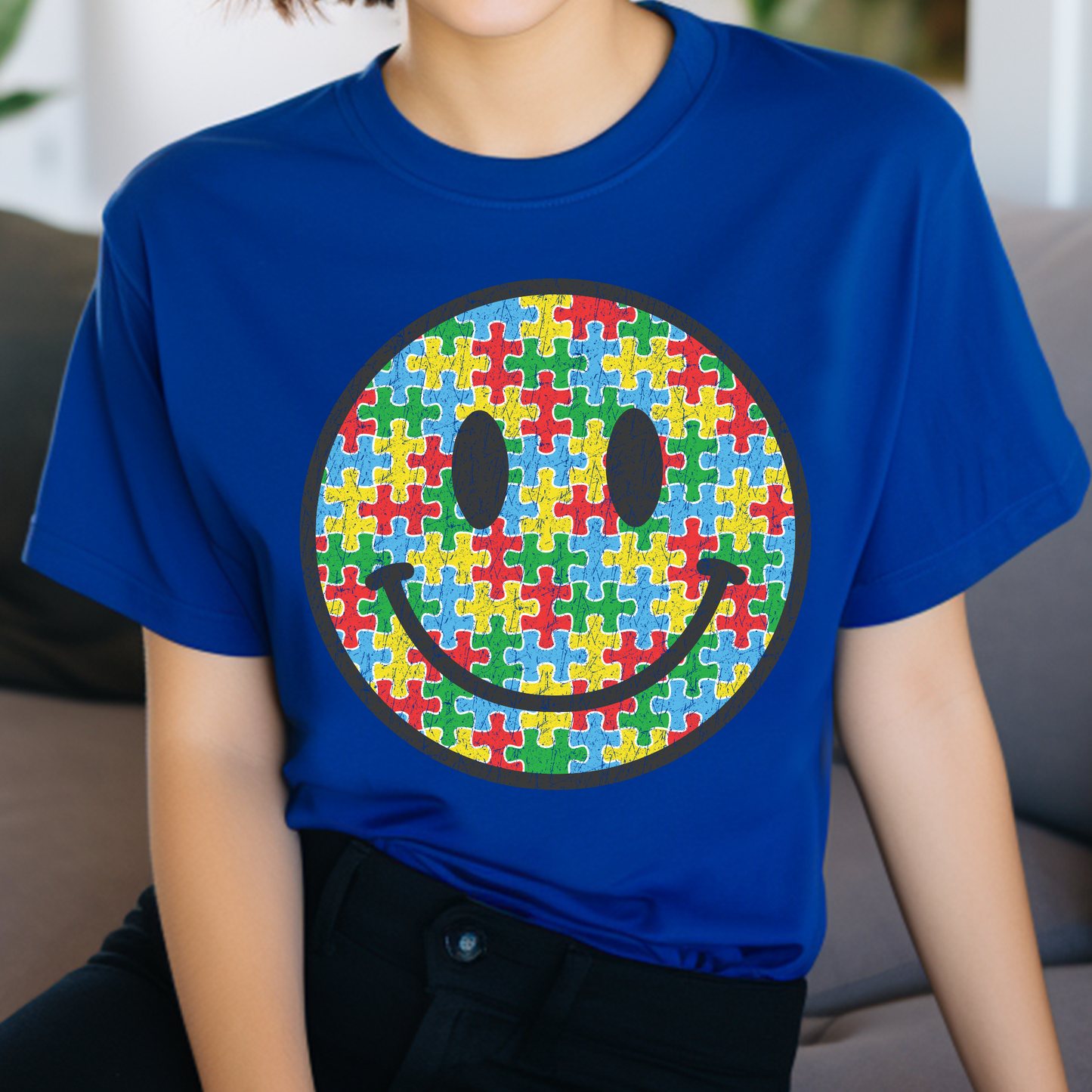 Autism Smiley DTF Print