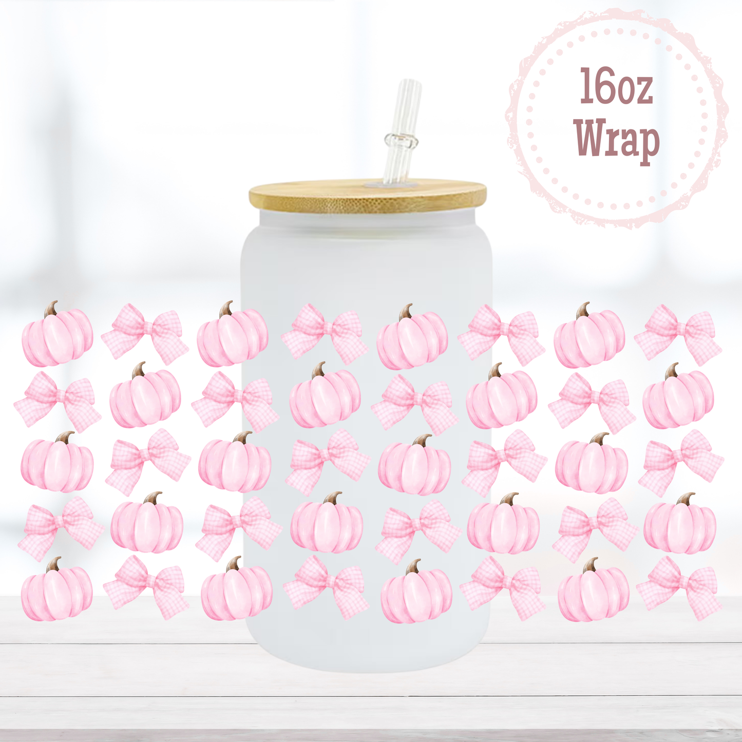 Pink Pumpkins 16oz UVDTF Cup Wrap