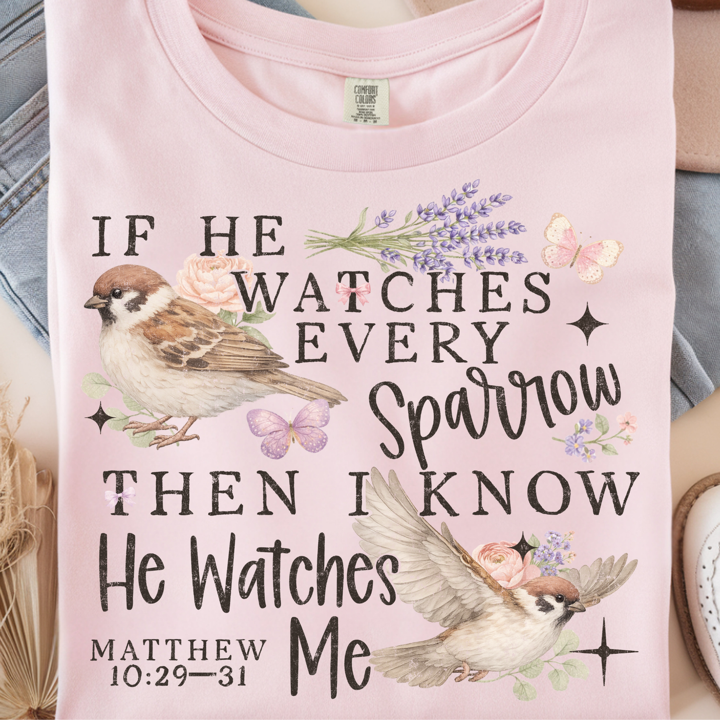He Watches Over Me Birds DTF Print