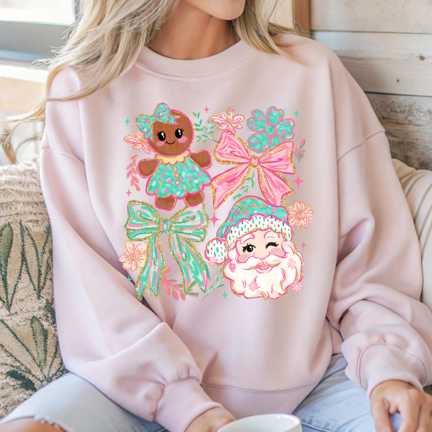 Pastel Coquette Christmas DTF Print