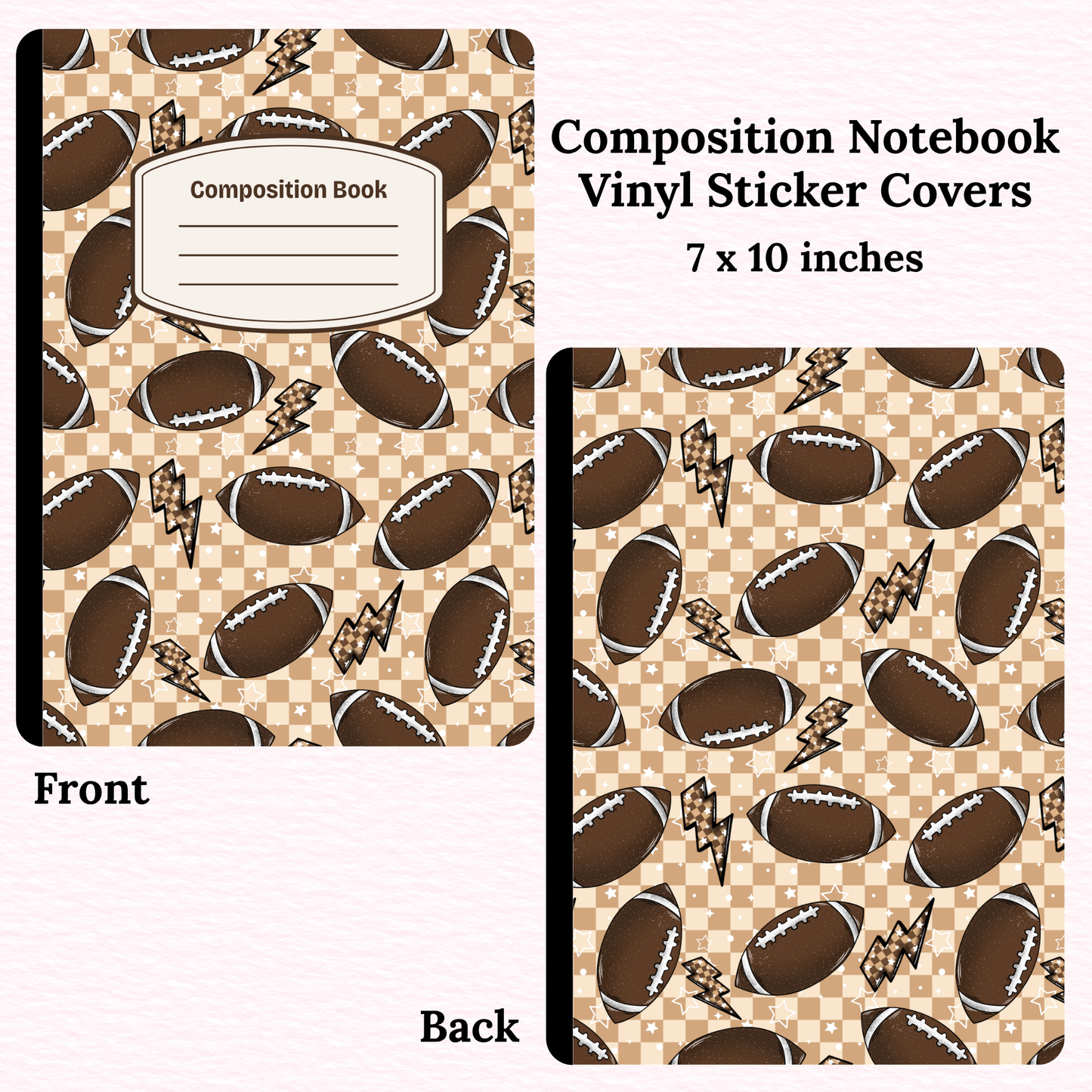 Football Composition Notebook Vinyl Cover