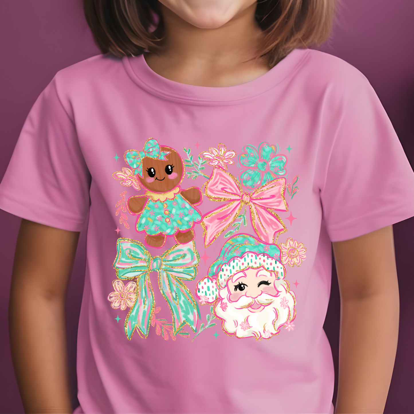 Preppy Christmas Kids DTF Print