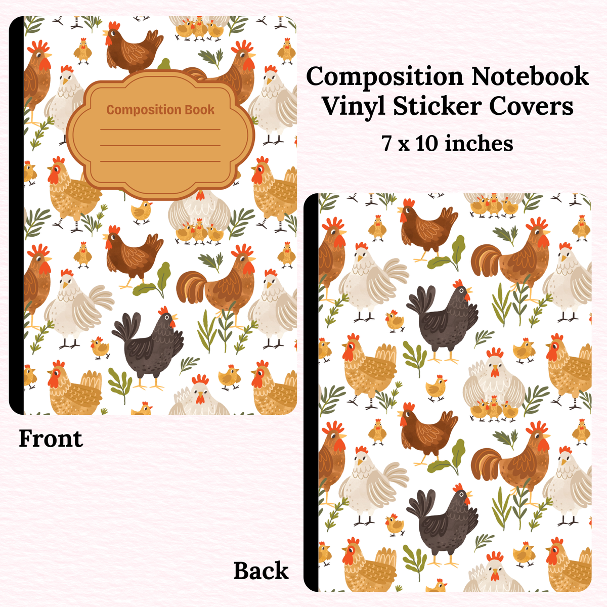 Chickens Composition Notebook Vinyl Cover