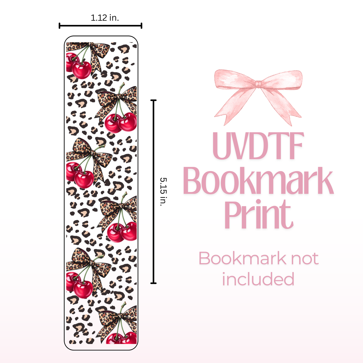 Animal Print Cherries Double Sided Bookmark