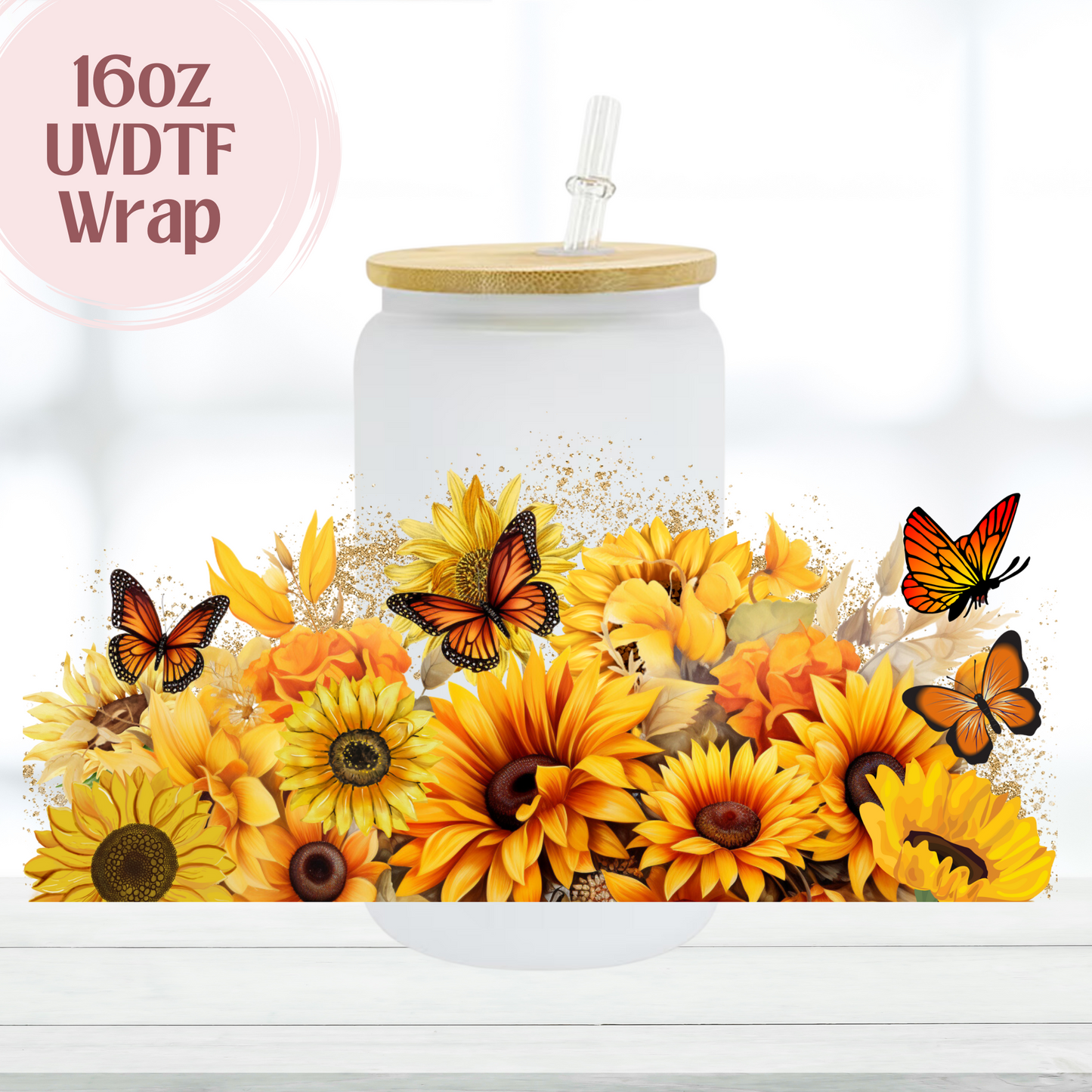 Sunflowers 16oz UVDTF Cup Wrap