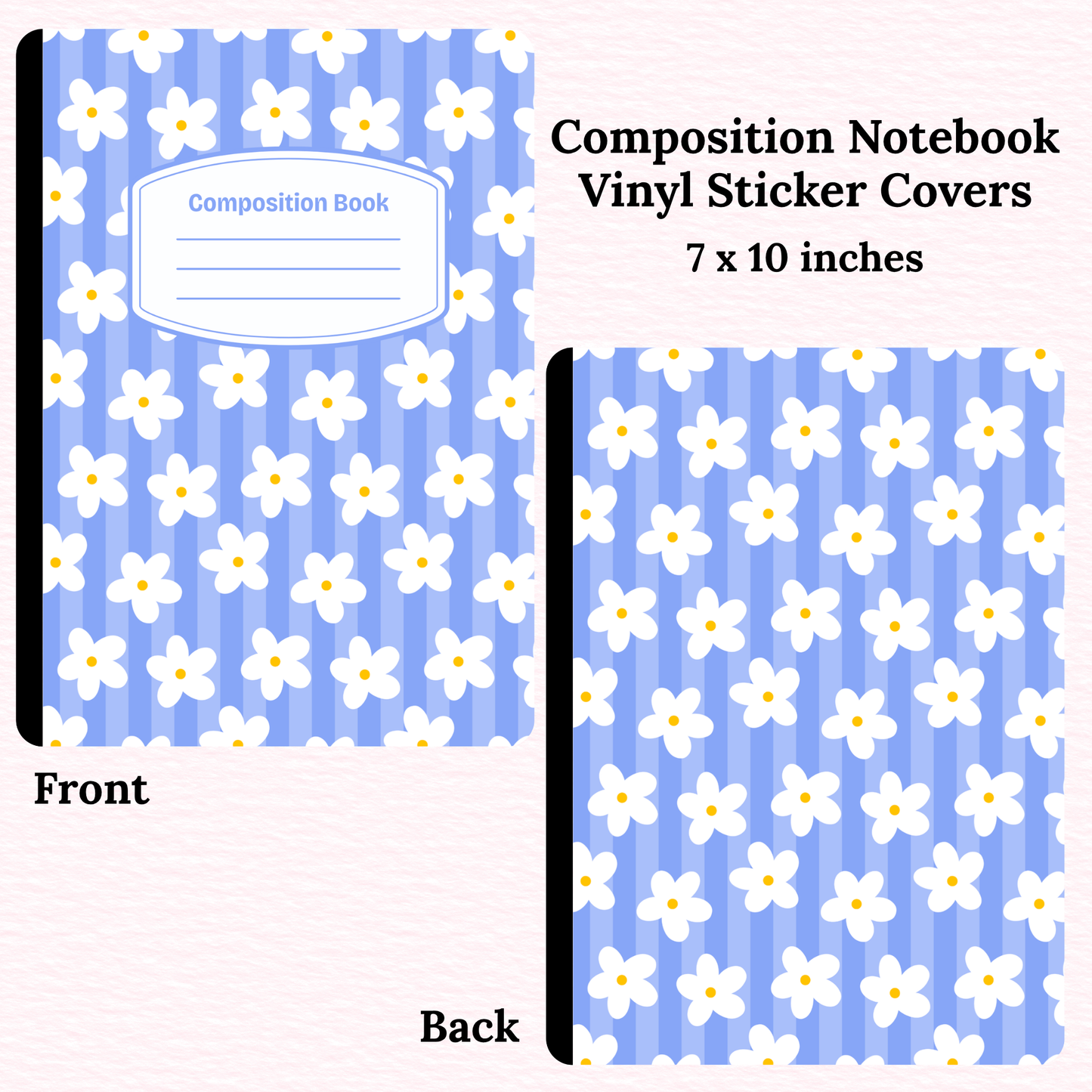 Blue Daisies Composition Notebook Vinyl Cover