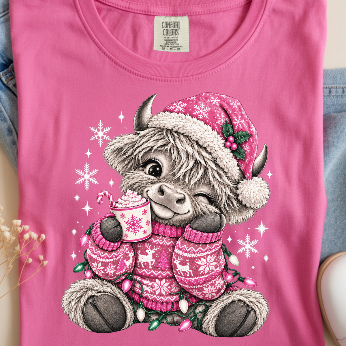 Pink Cow DTF Print