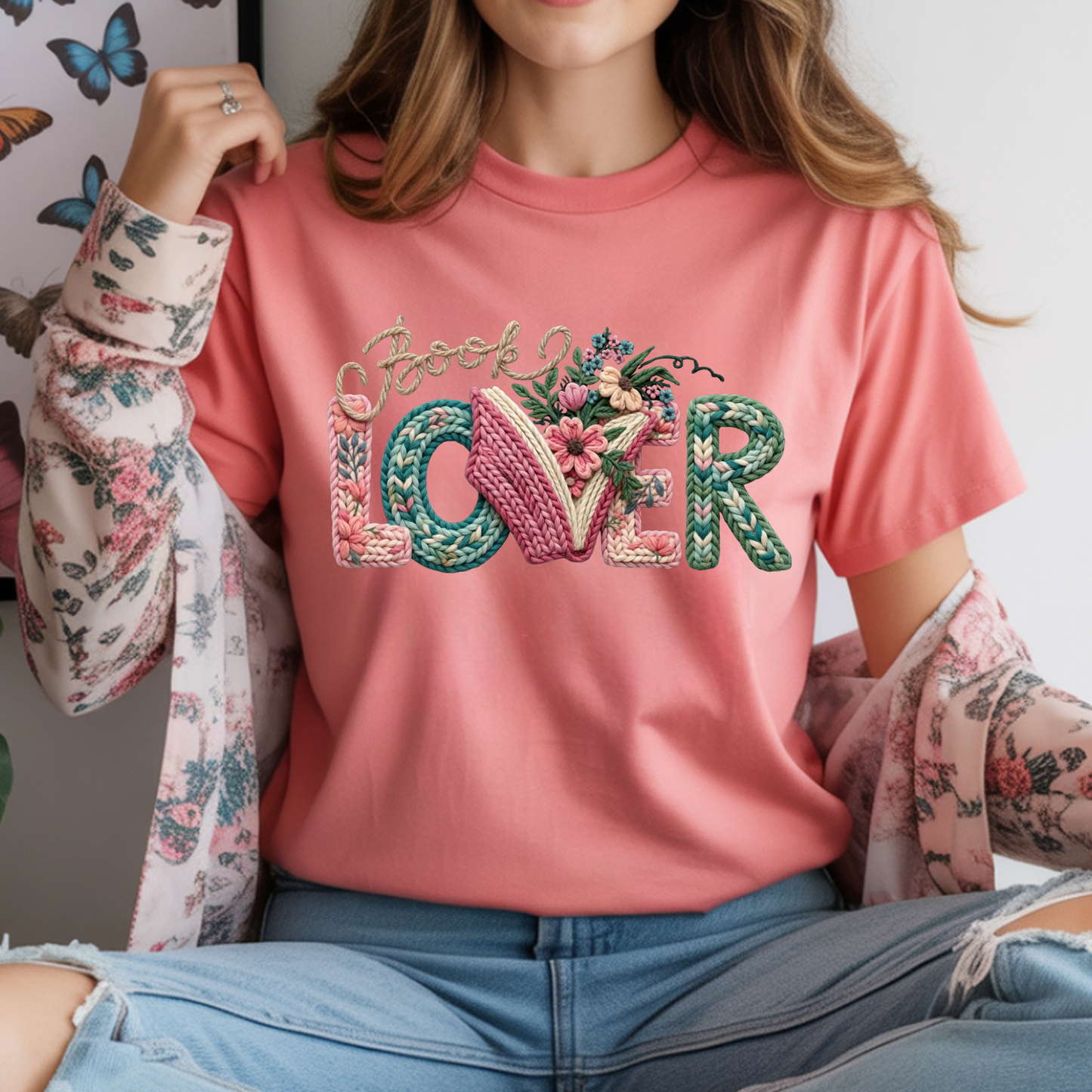 Book Lover Faux Yarn DTF Print