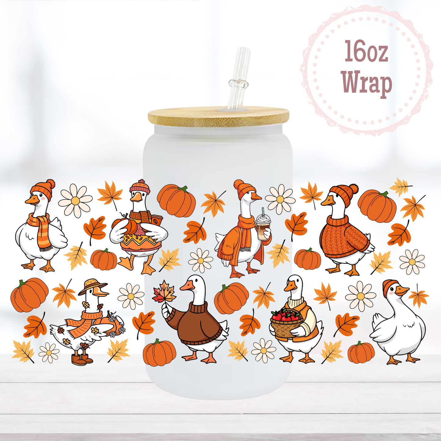 Fall Geese 16oz UVDTF Cup Wrap