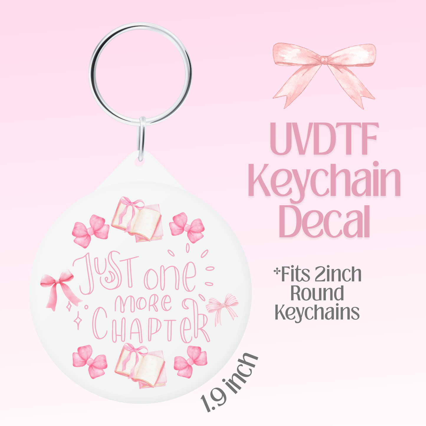 One More Chapter Round Keychain Decal