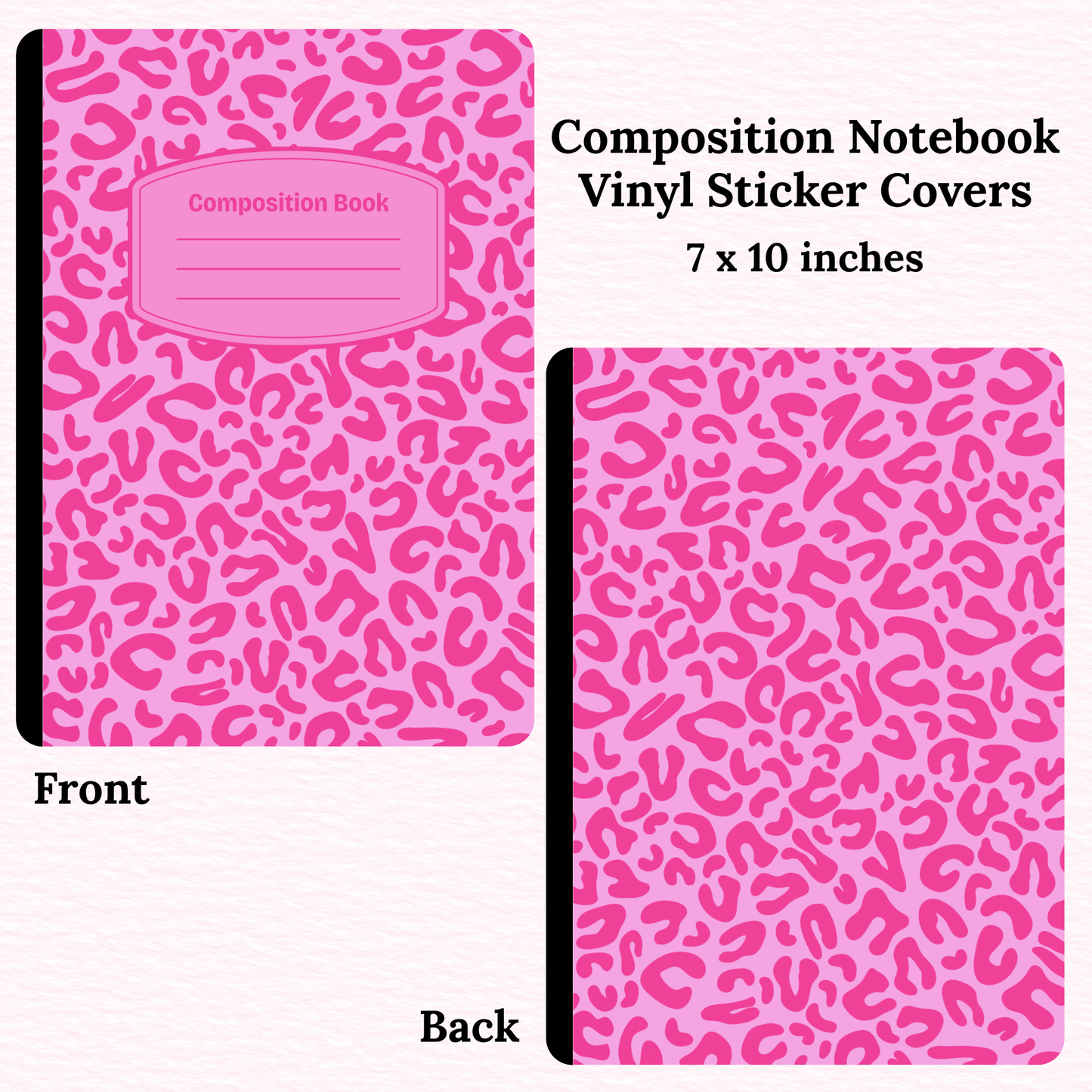 Pink Cheetah Composition Notebook Vinyl Cover