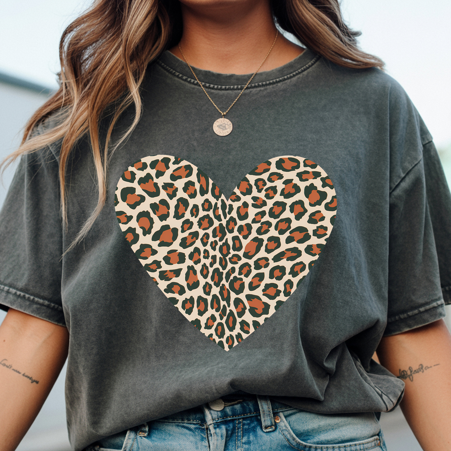 Animal Print Heart DTF Print