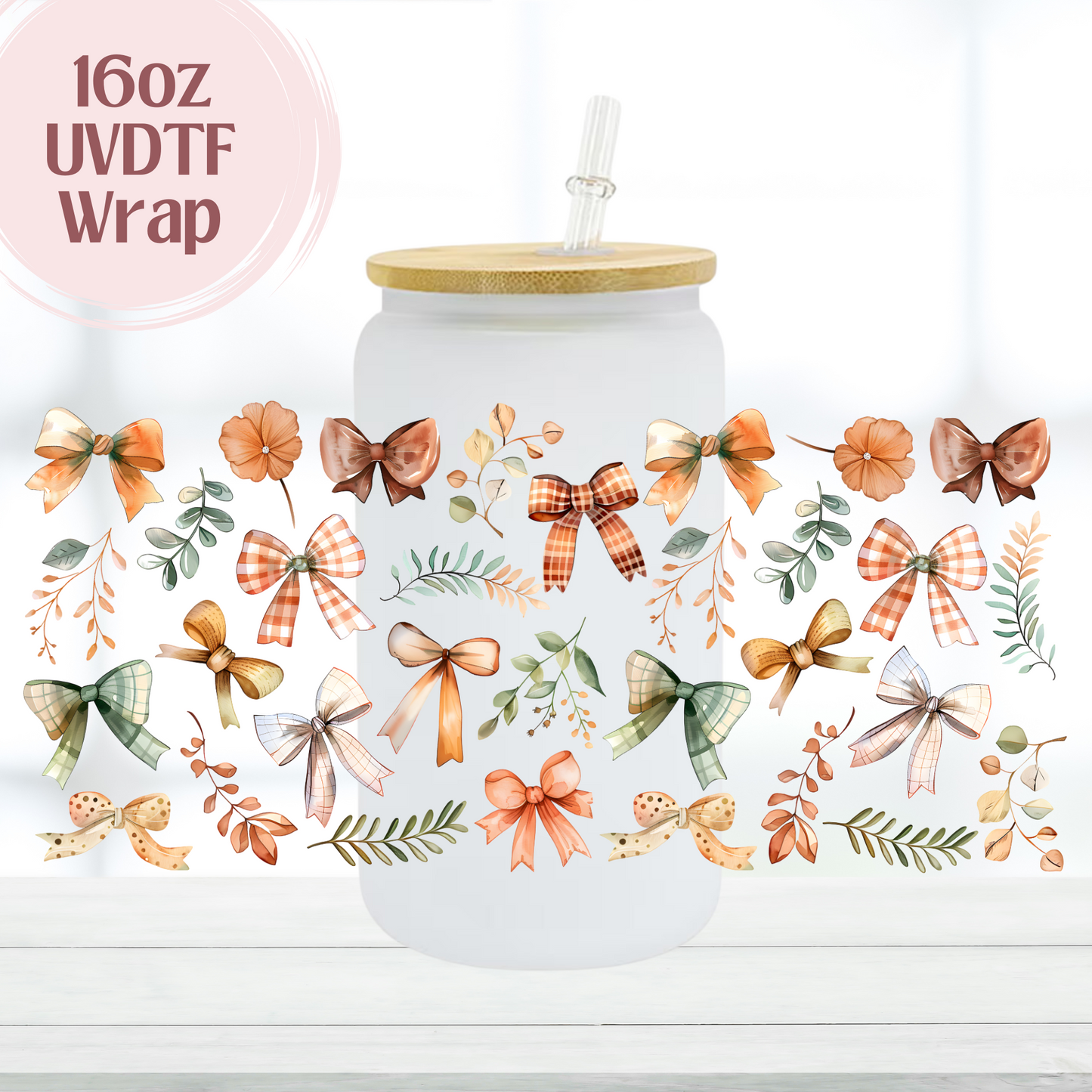 Fall Bows 16oz UVDTF Cup Wrap