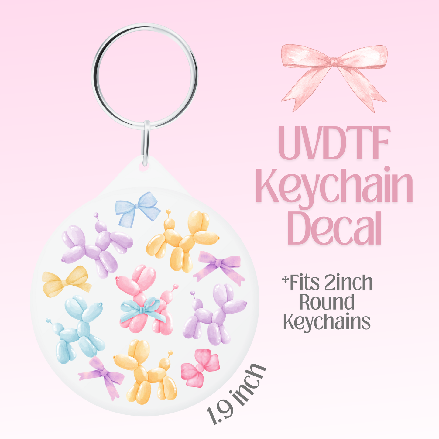 Balloon Dogs Round Keychain Decal