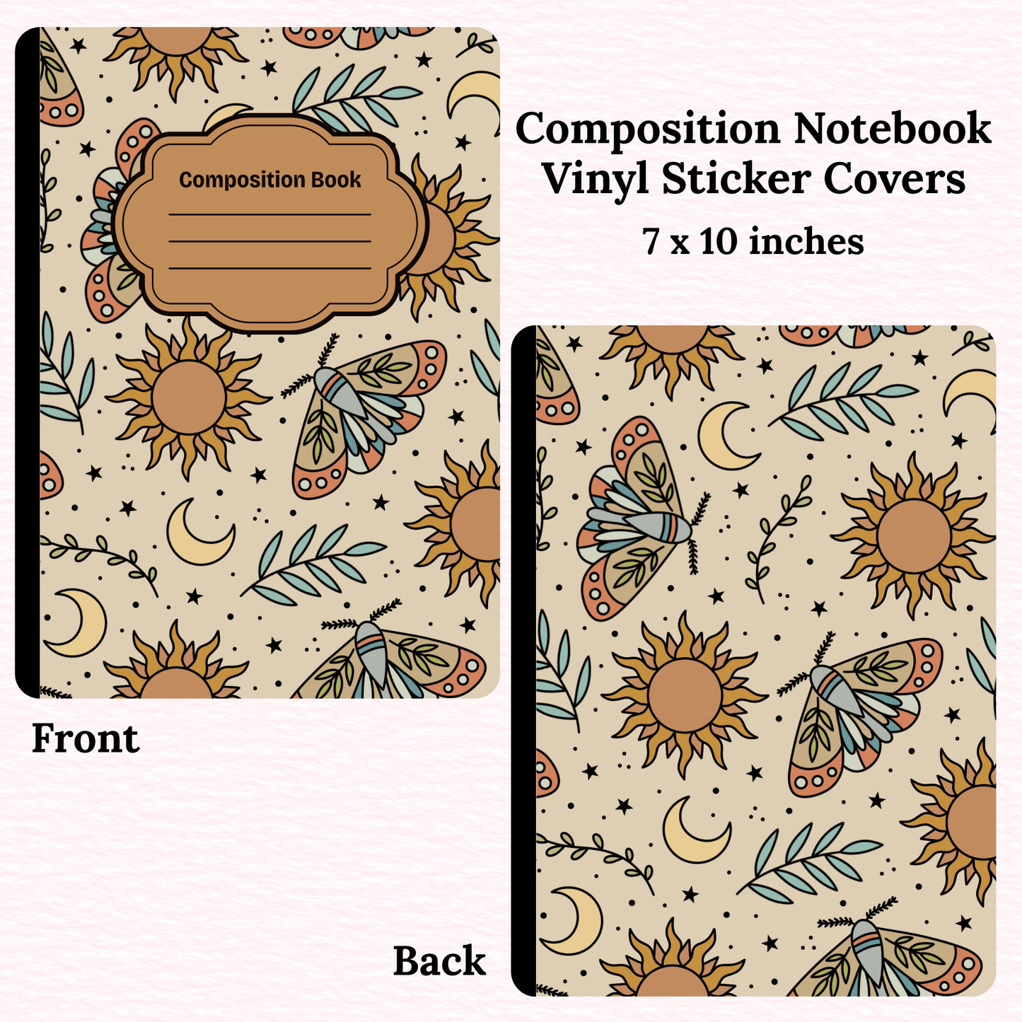 Sun & Butterflies Notebook Vinyl Cover