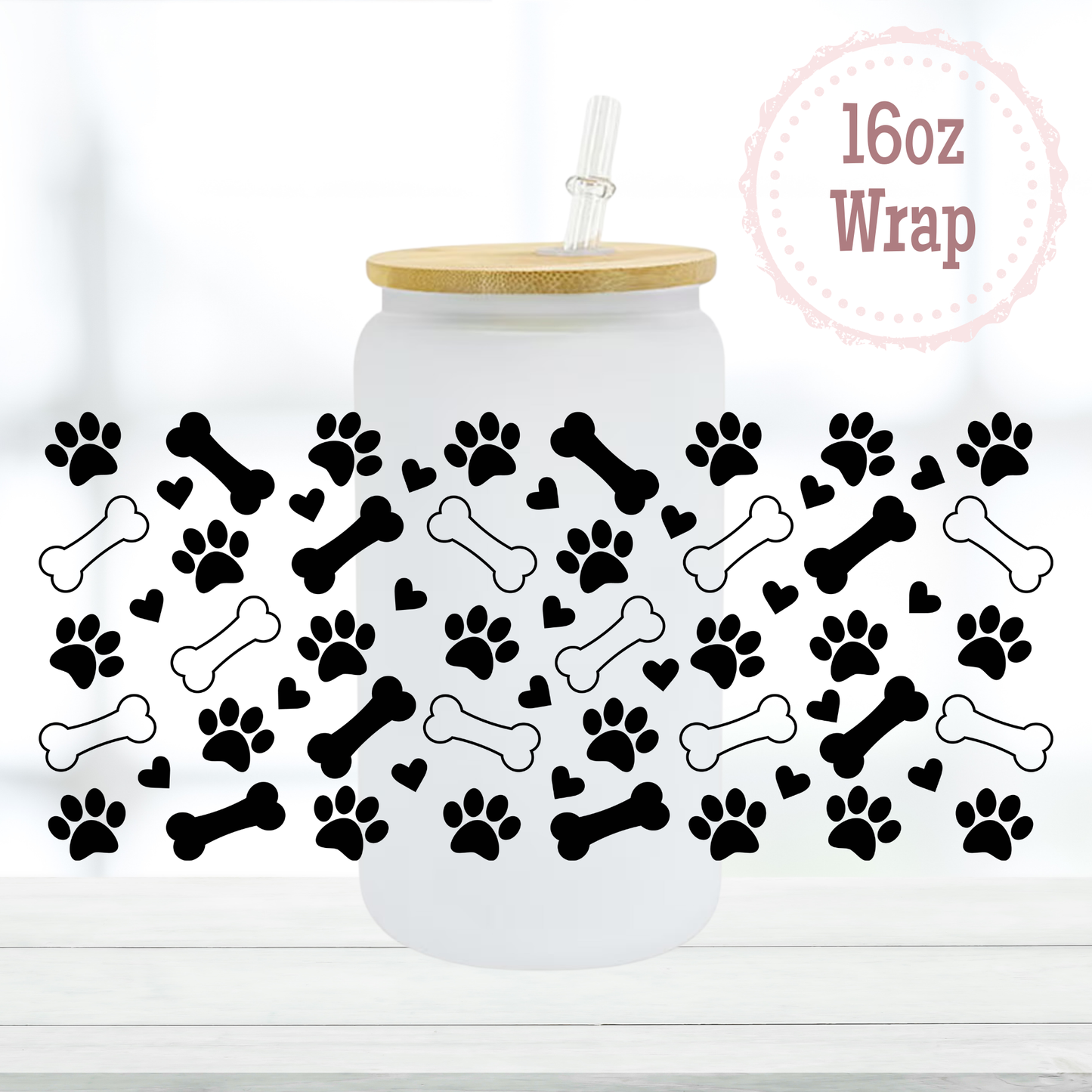 Dog Bones 16oz UVDTF Cup Wrap