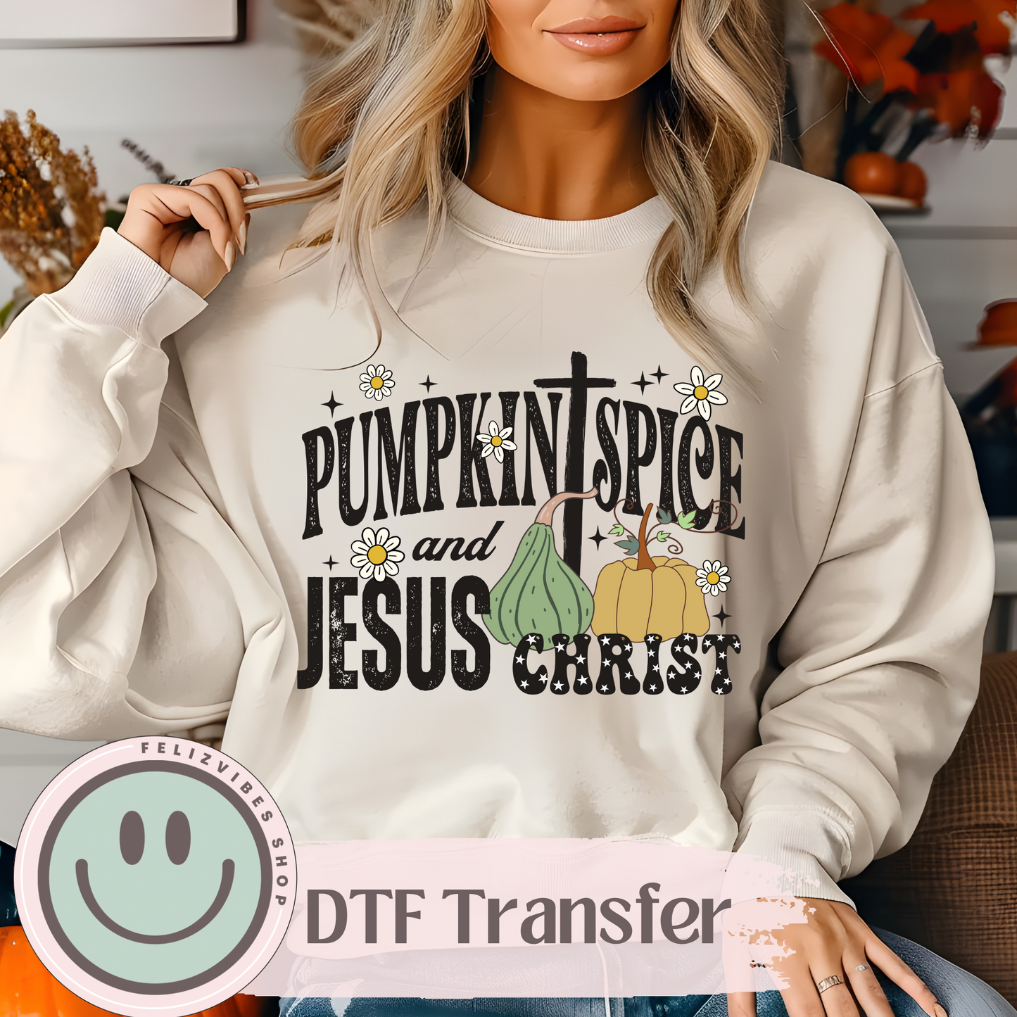 Pumpkin Spice Jesus Christ DTF Print