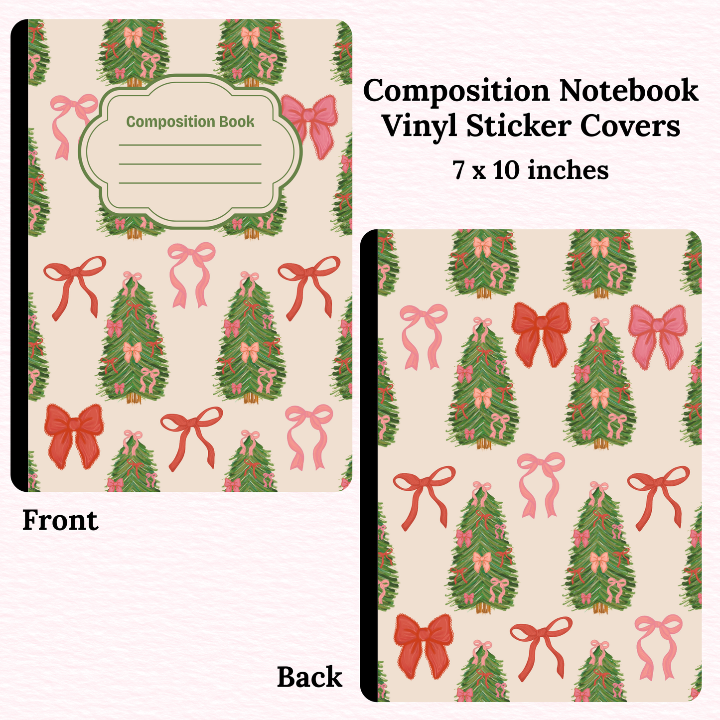 Trees & Bows Composition Notebook Vinyl Cover