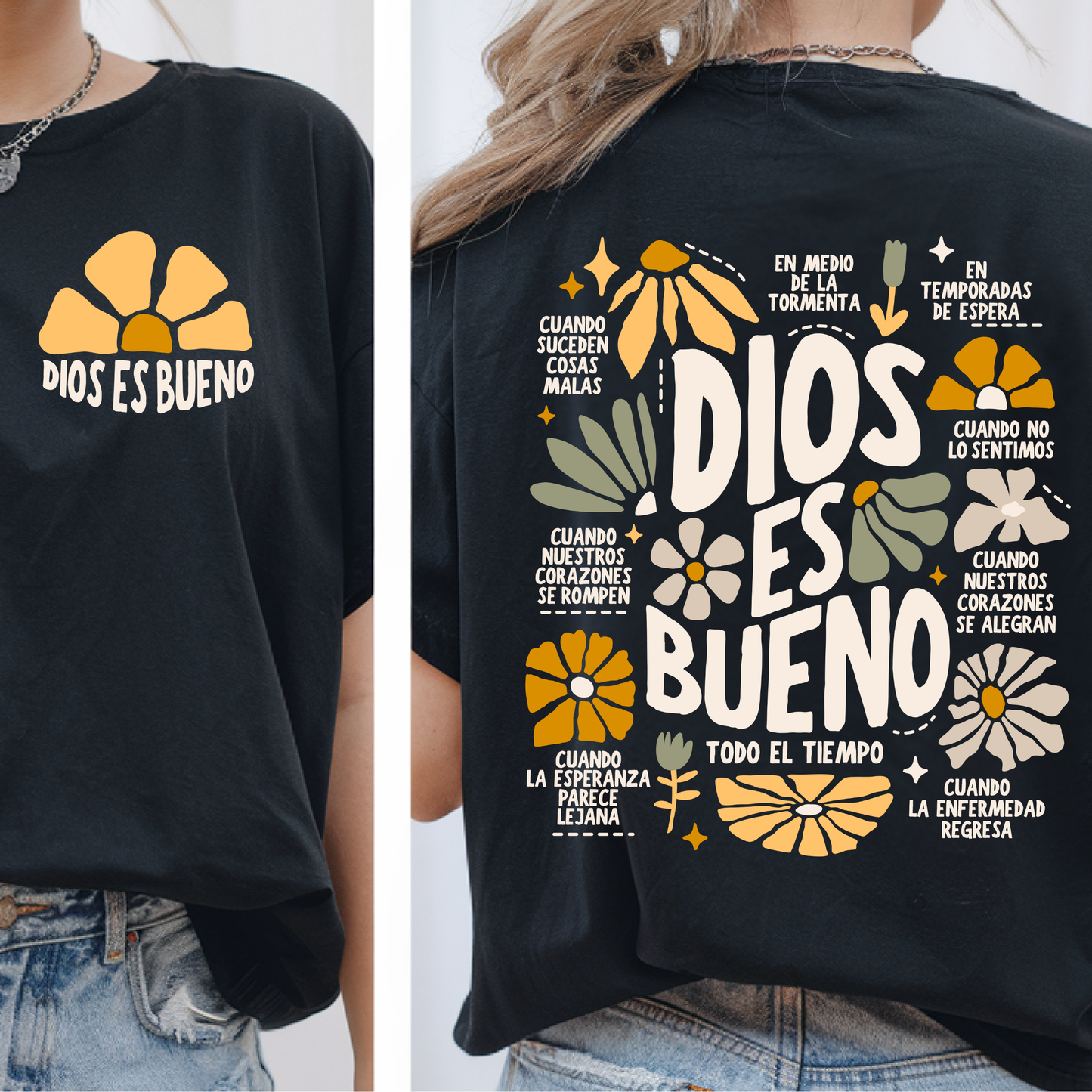 Dios es Bueno DTF with Pocket Size Included