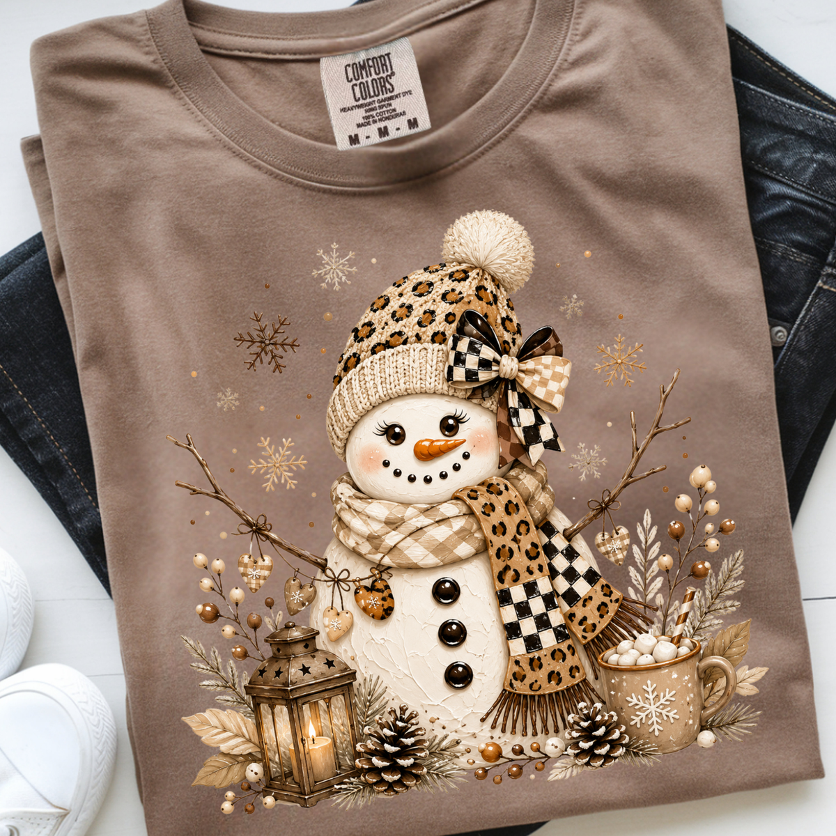 Animal Print Snowman DTF Print
