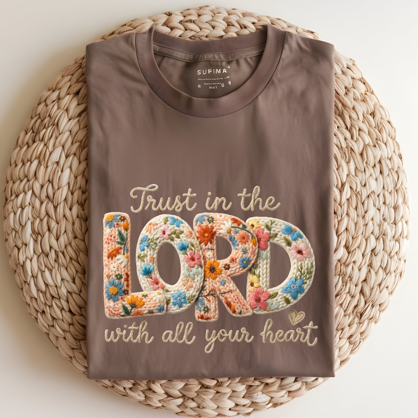 Faux Yarn Trust in the Lord DTF Print