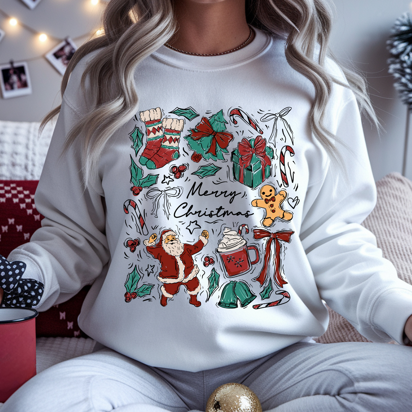 Christmas Doodles DTF Print