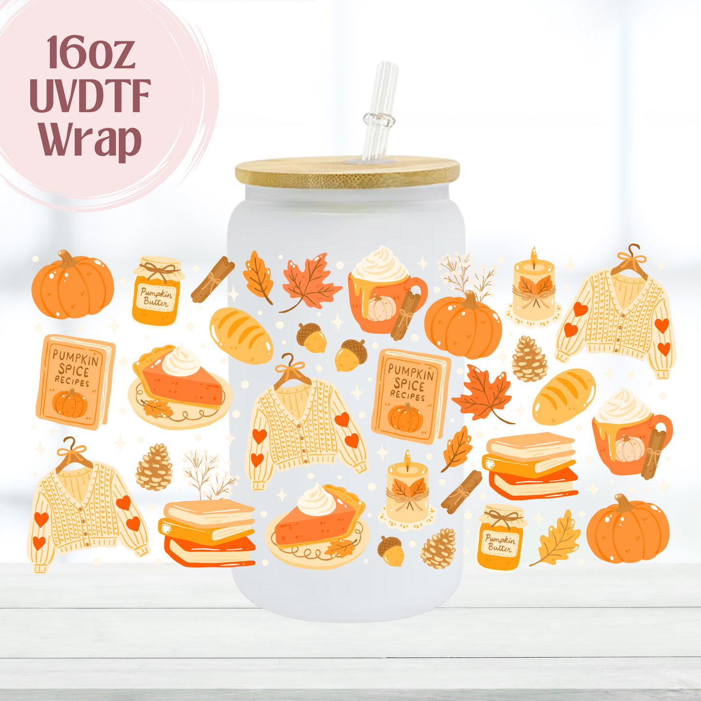Cottagecore Fall 16oz UVDTF Cup Wrap