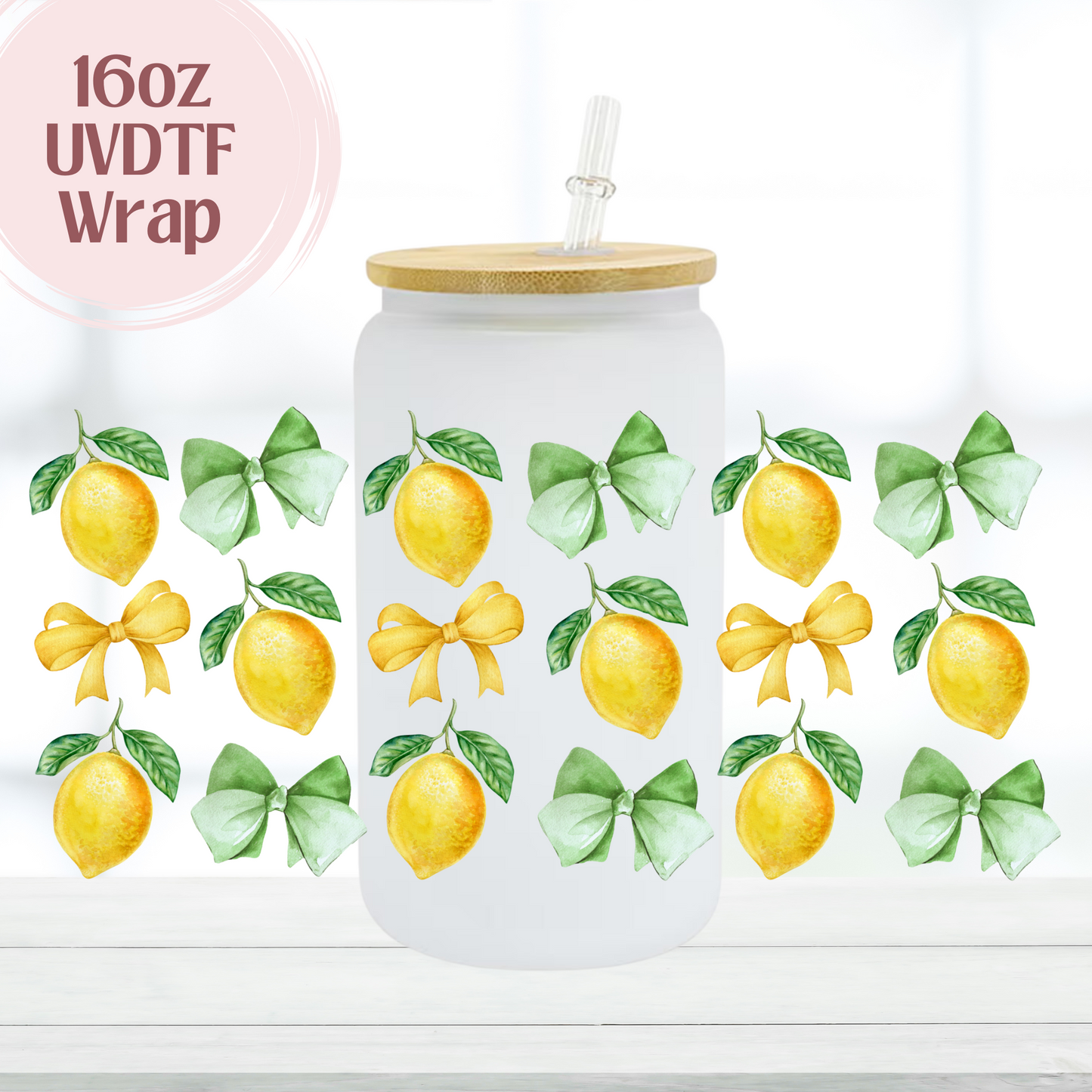 Lemons and Bows 16oz UVDTF Cup Wrap