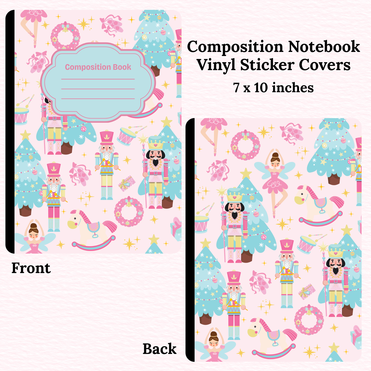 Pink Nutcrackers Composition Notebook Vinyl Cover
