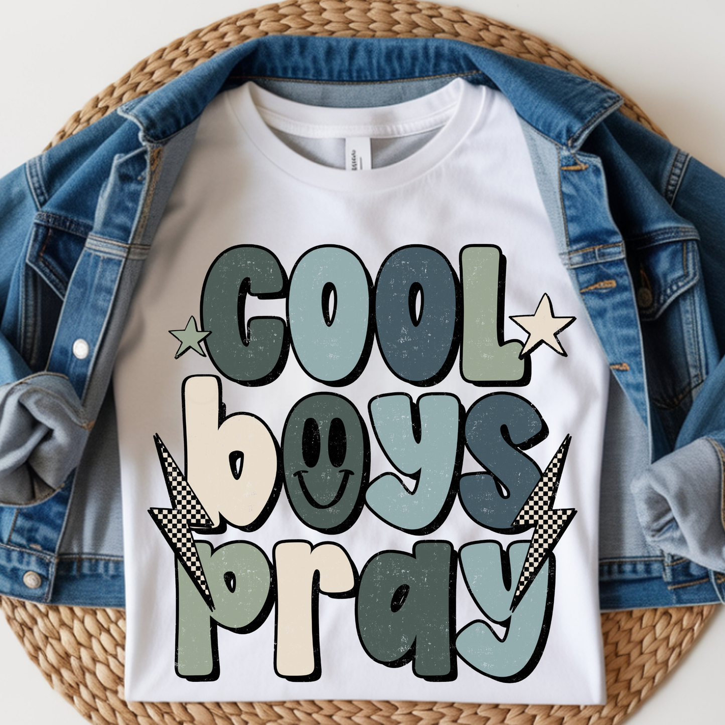 Cool Boys Pray Kids DTF Print