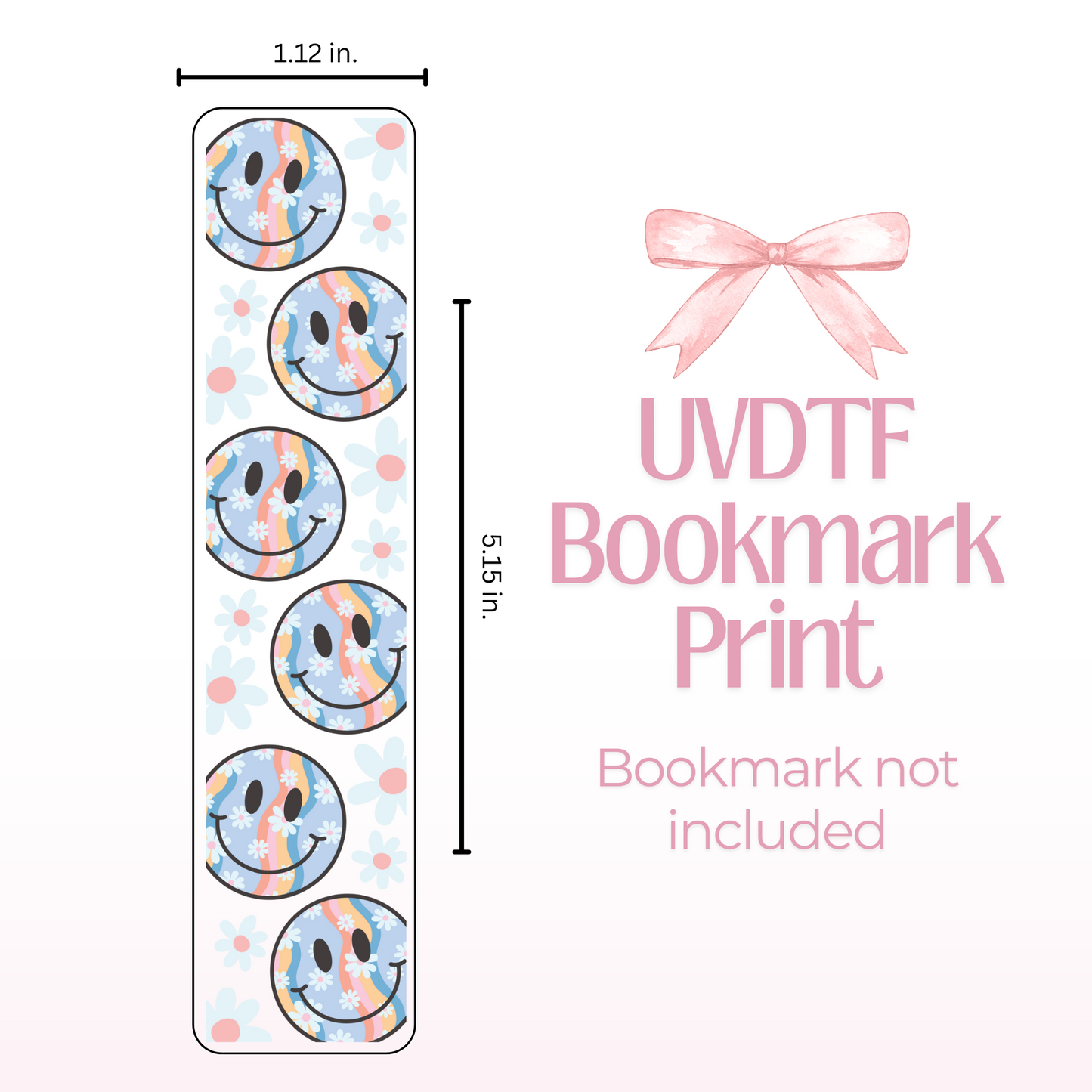 Blue Smiley Double Sided Bookmark