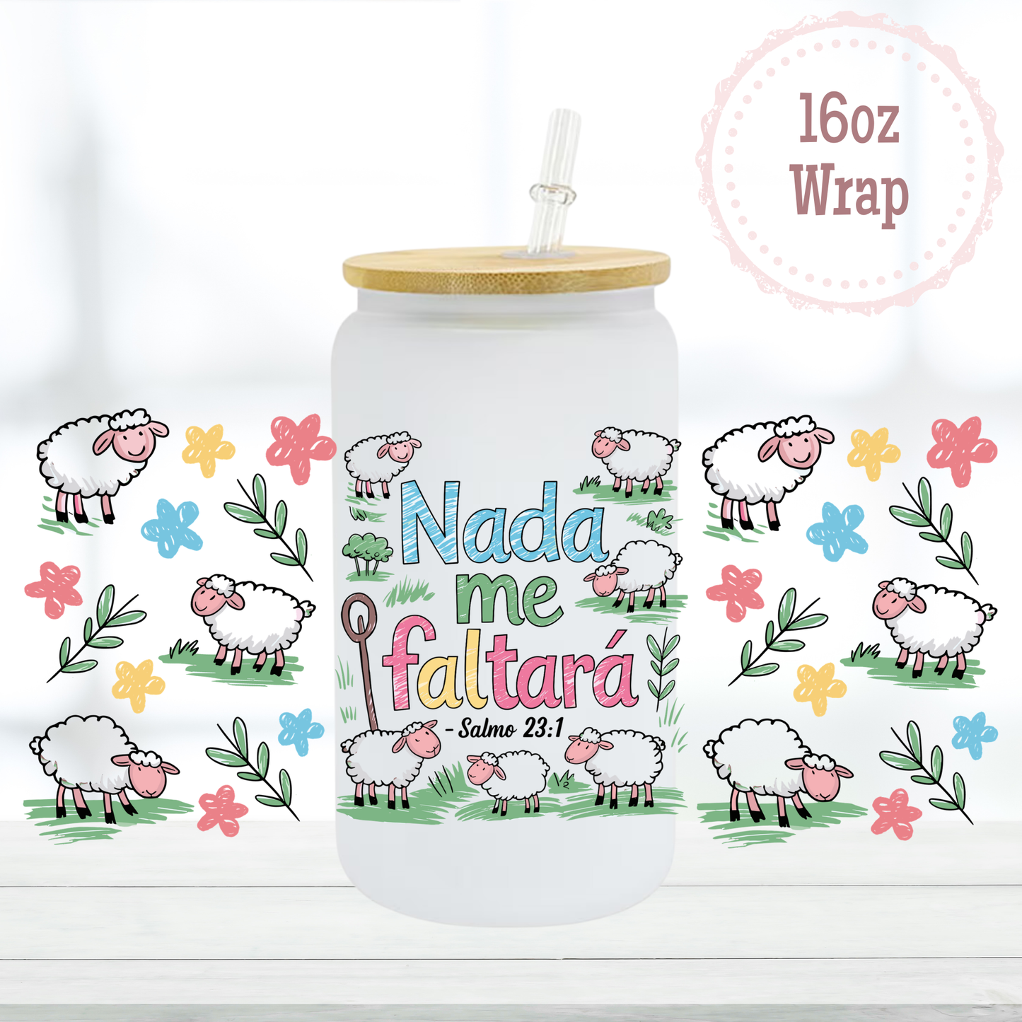 Nada me Faltara 16oz UVDTF Cup Wrap