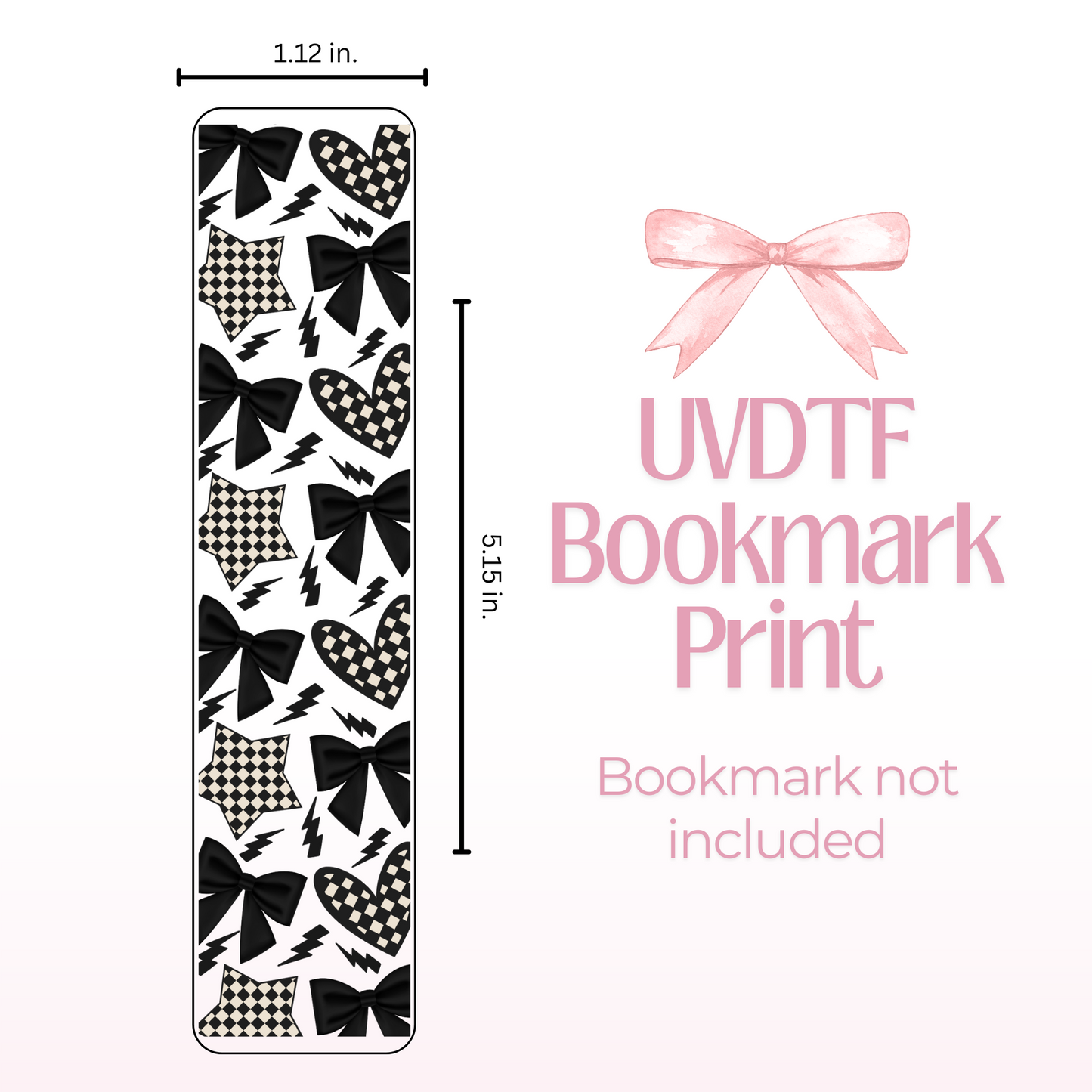 Checkered Coquette Double Sided Bookmark