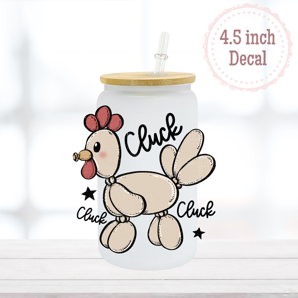 Balloon Chicken UVDTF Decal