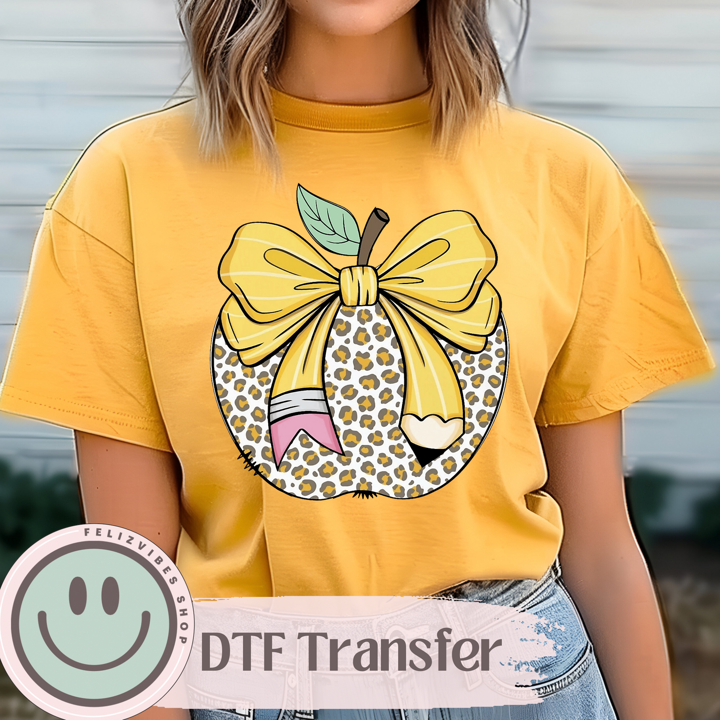 Yellow Apple DTF Print