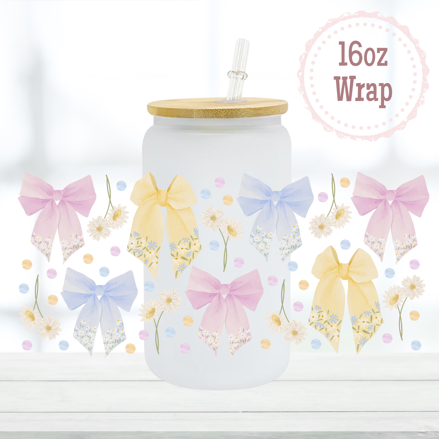 Spring Bows 16oz UVDTF Cup Wrap