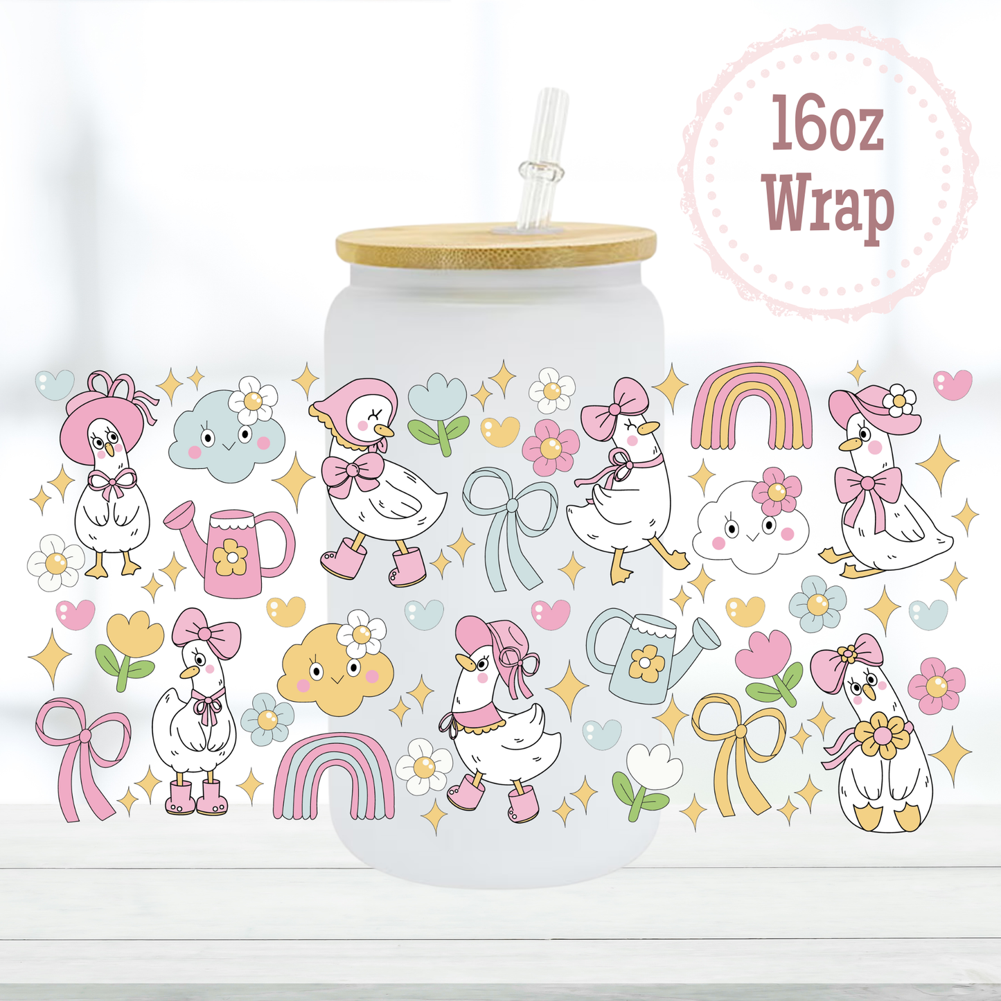 Cute Geese 16oz UVDTF Cup Wrap
