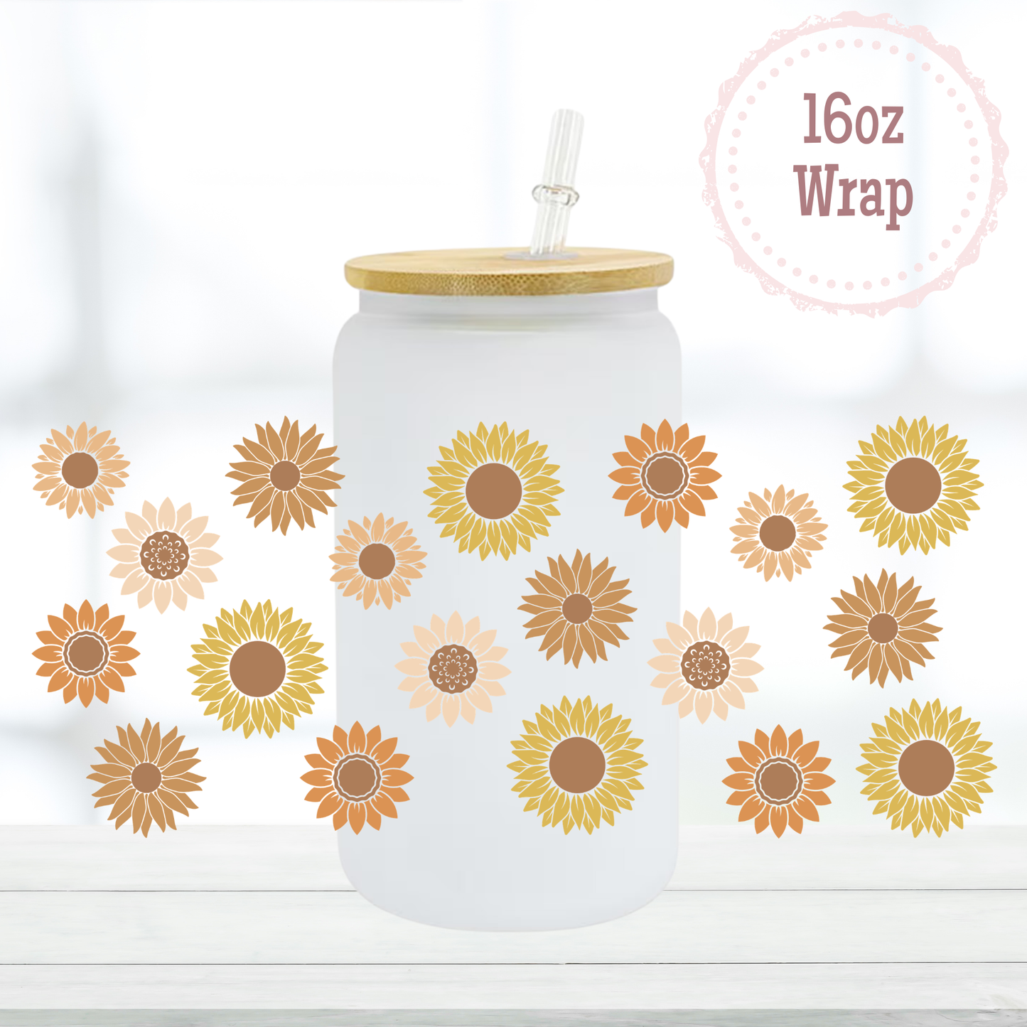 Sunflower 16oz UVDTF Cup Wrap