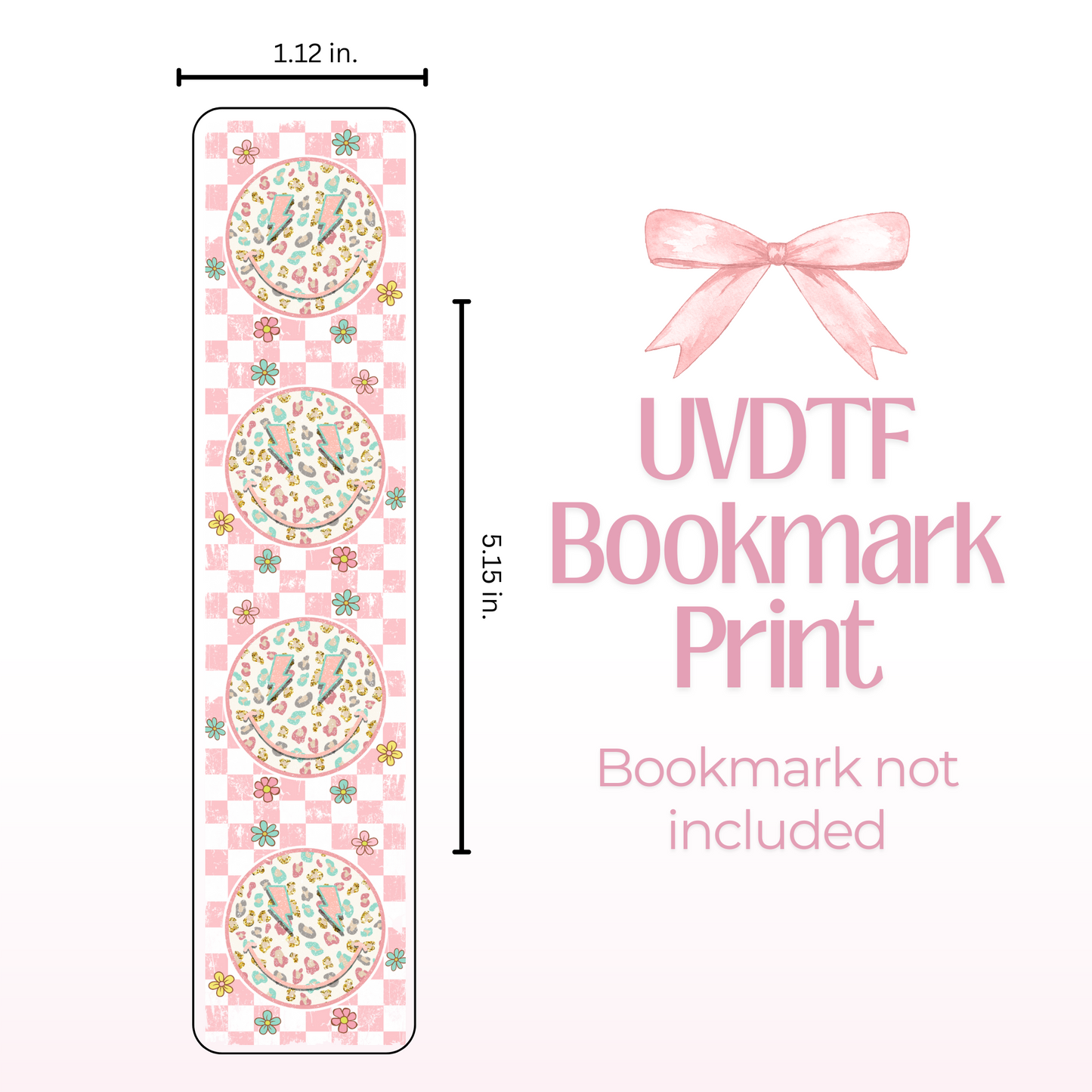 Pink Smiley Double Sided Bookmark
