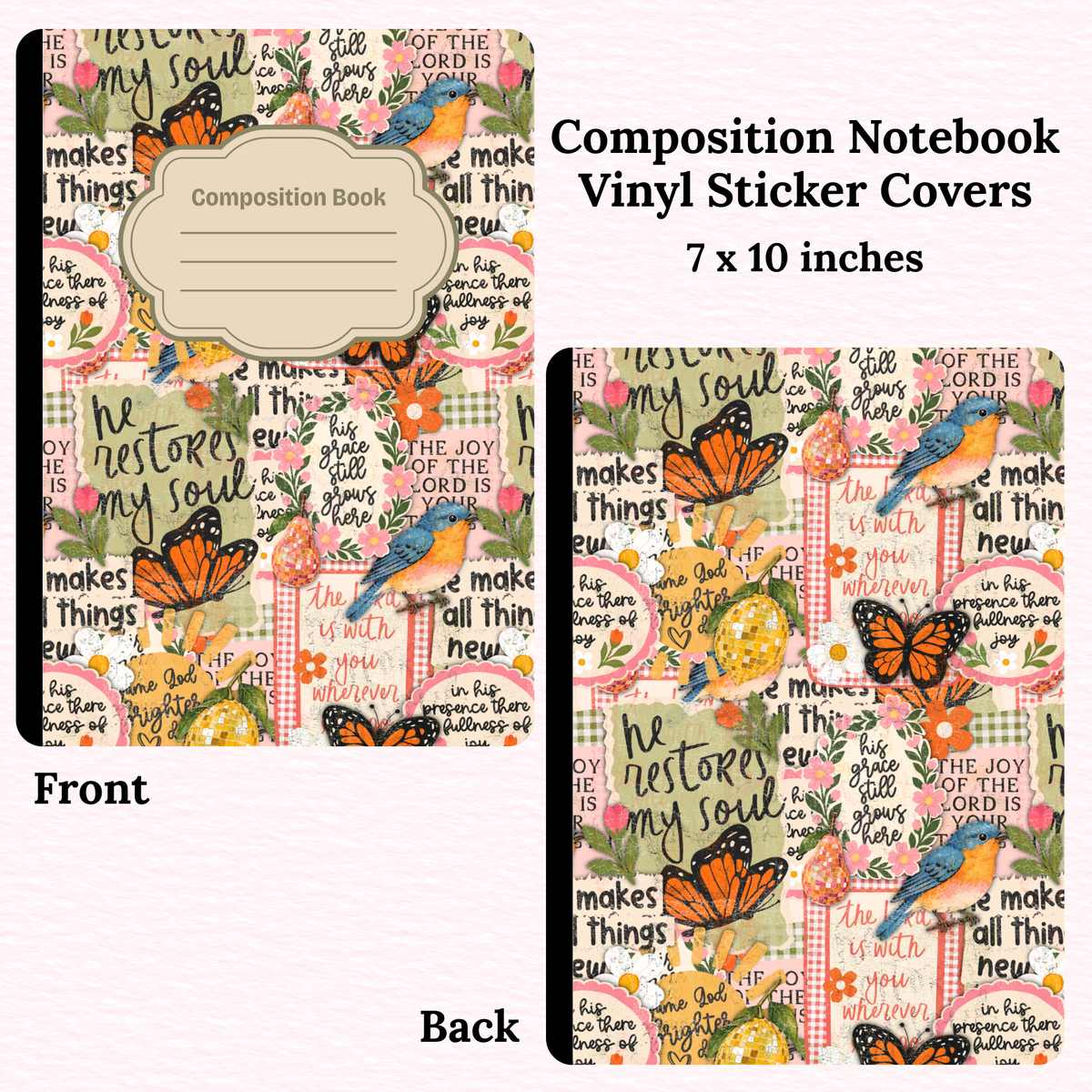 Faith Collage Composition Notebook Vinyl Cover