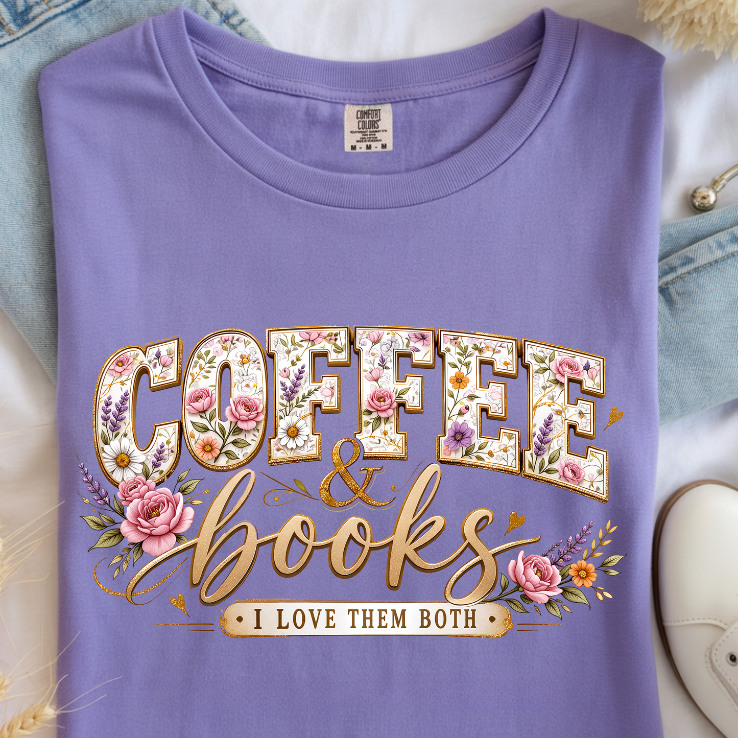 Coffee & Books DTF Print