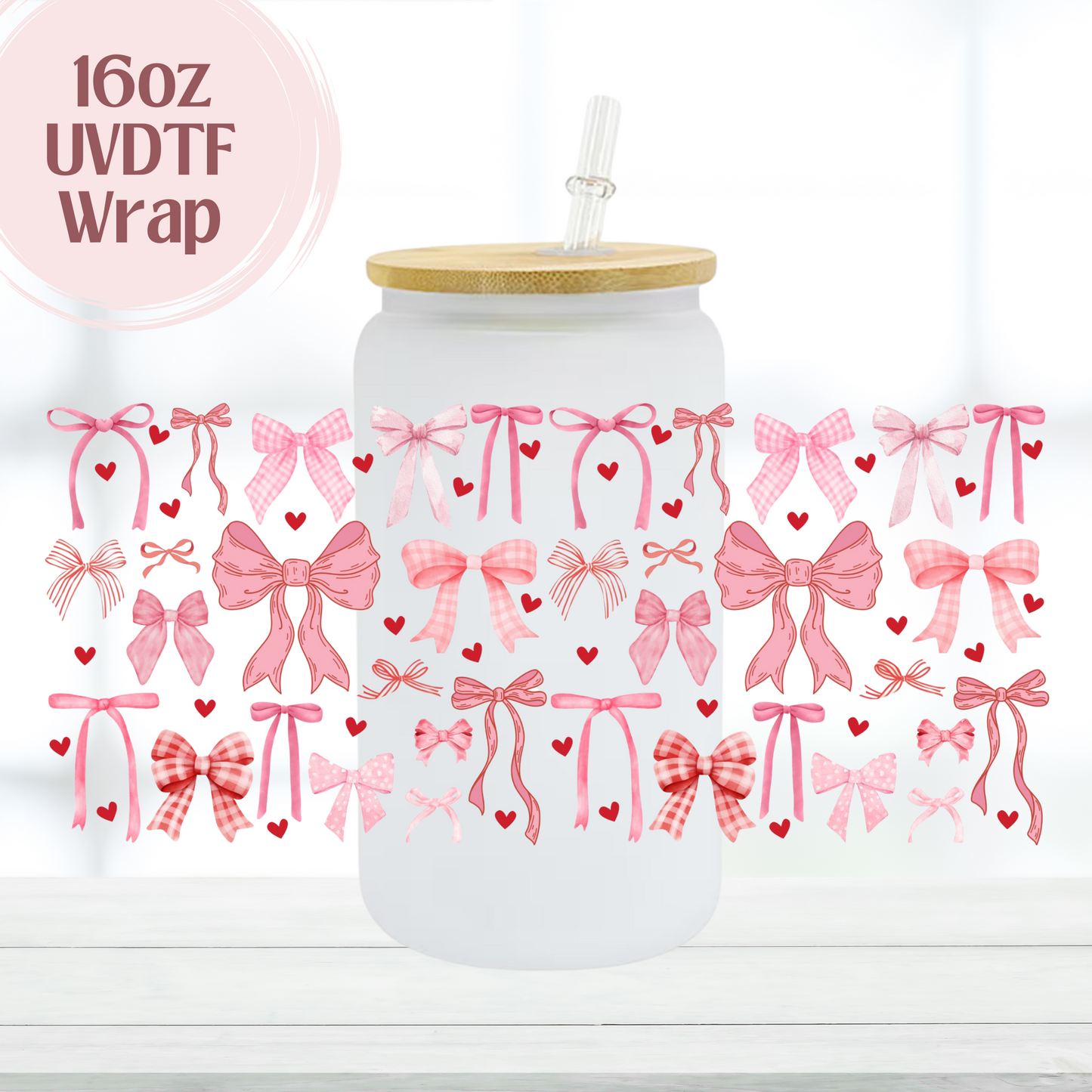 Pink Bows 16oz UVDTF Cup Wrap
