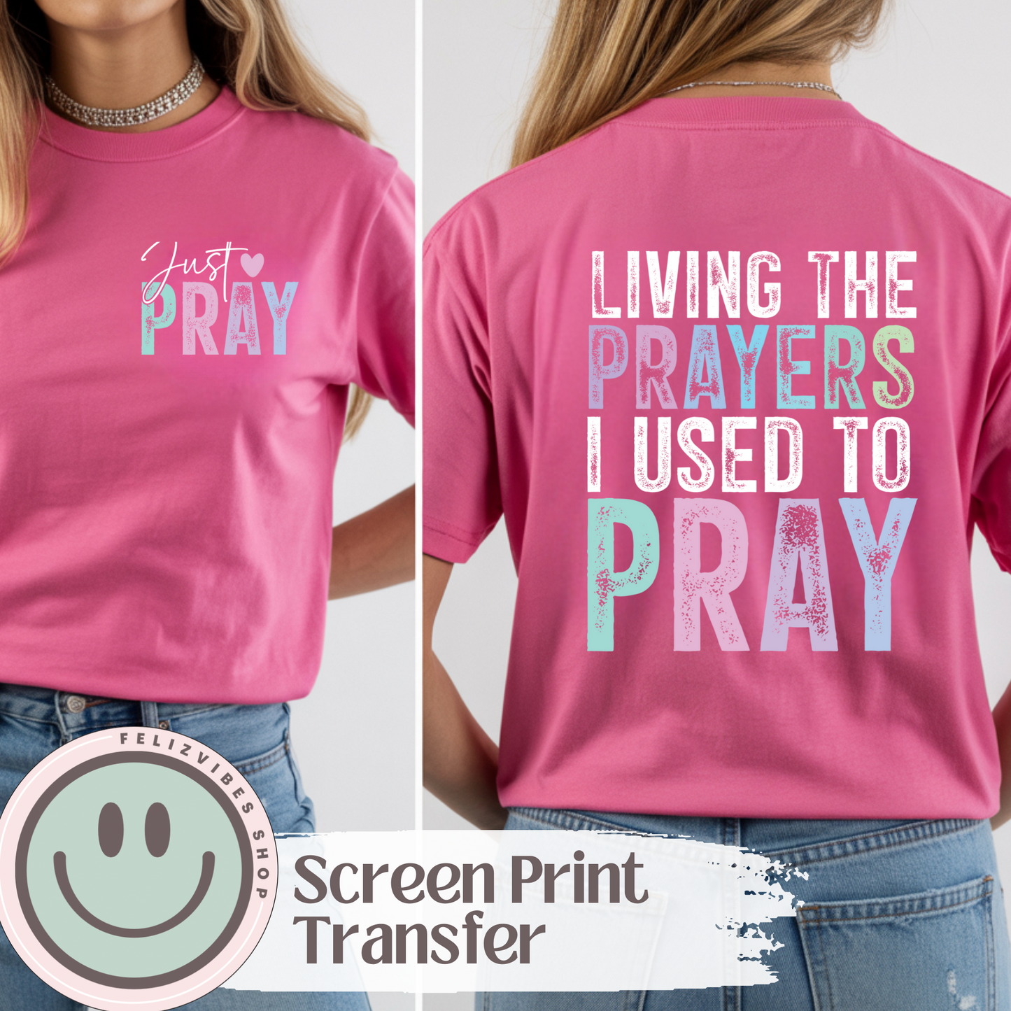 Living the Prayers Screen Print with Pocket