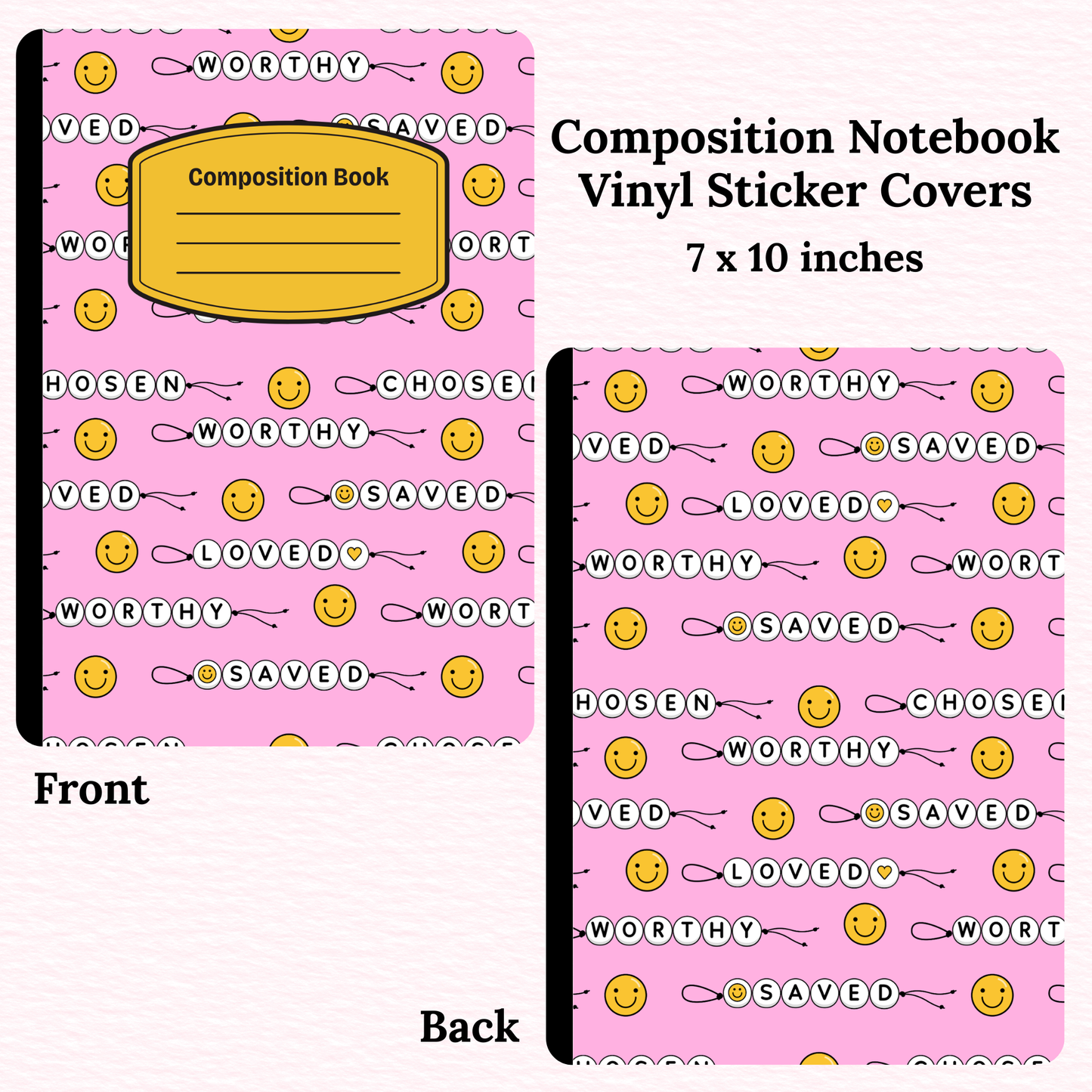 Faith Smiley Composition Notebook Vinyl Cover