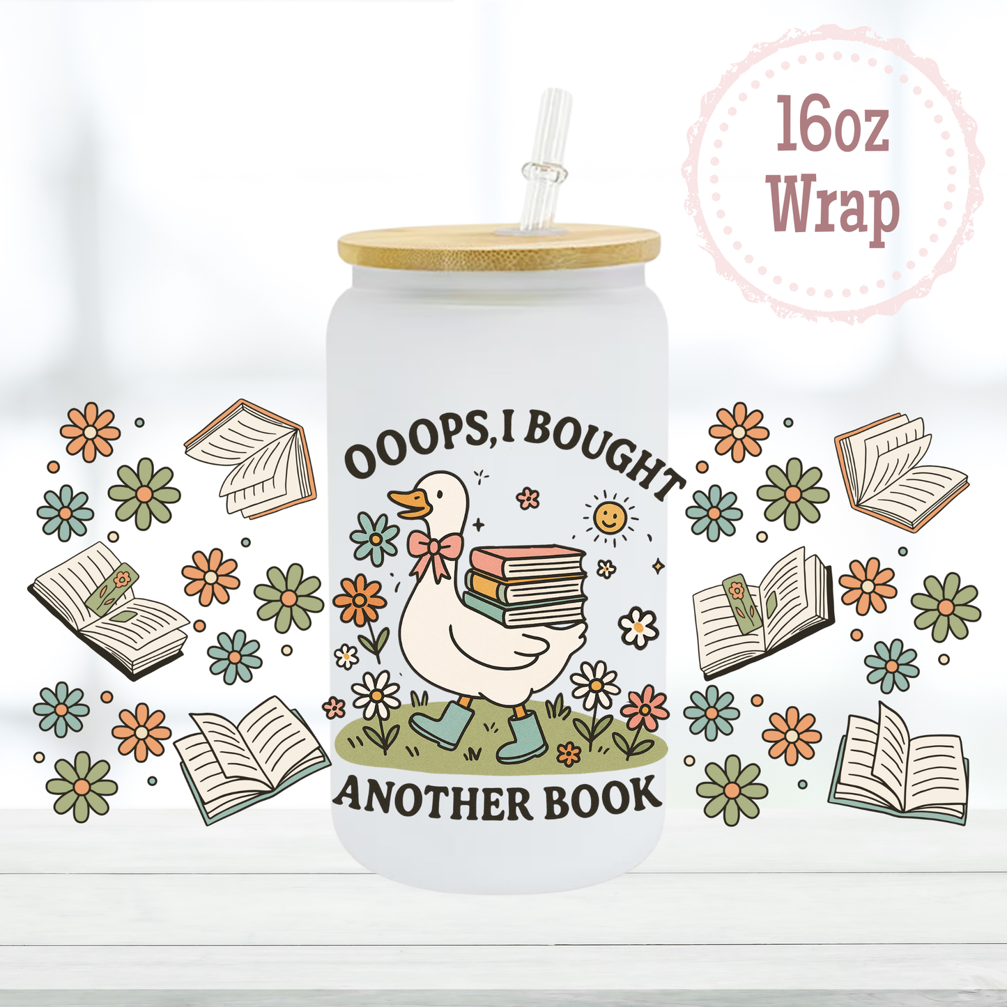 Oops Another Book 16oz UVDTF Cup Wrap